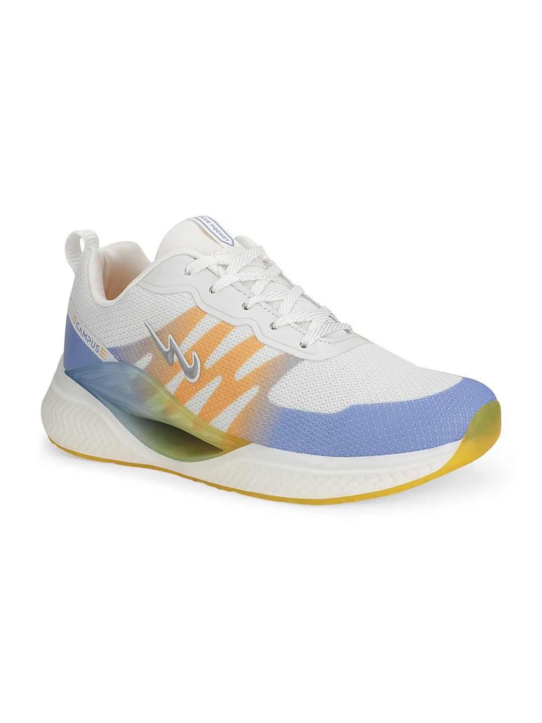 

Campus Men Mesh Running Non-Marking Shoes, Off white