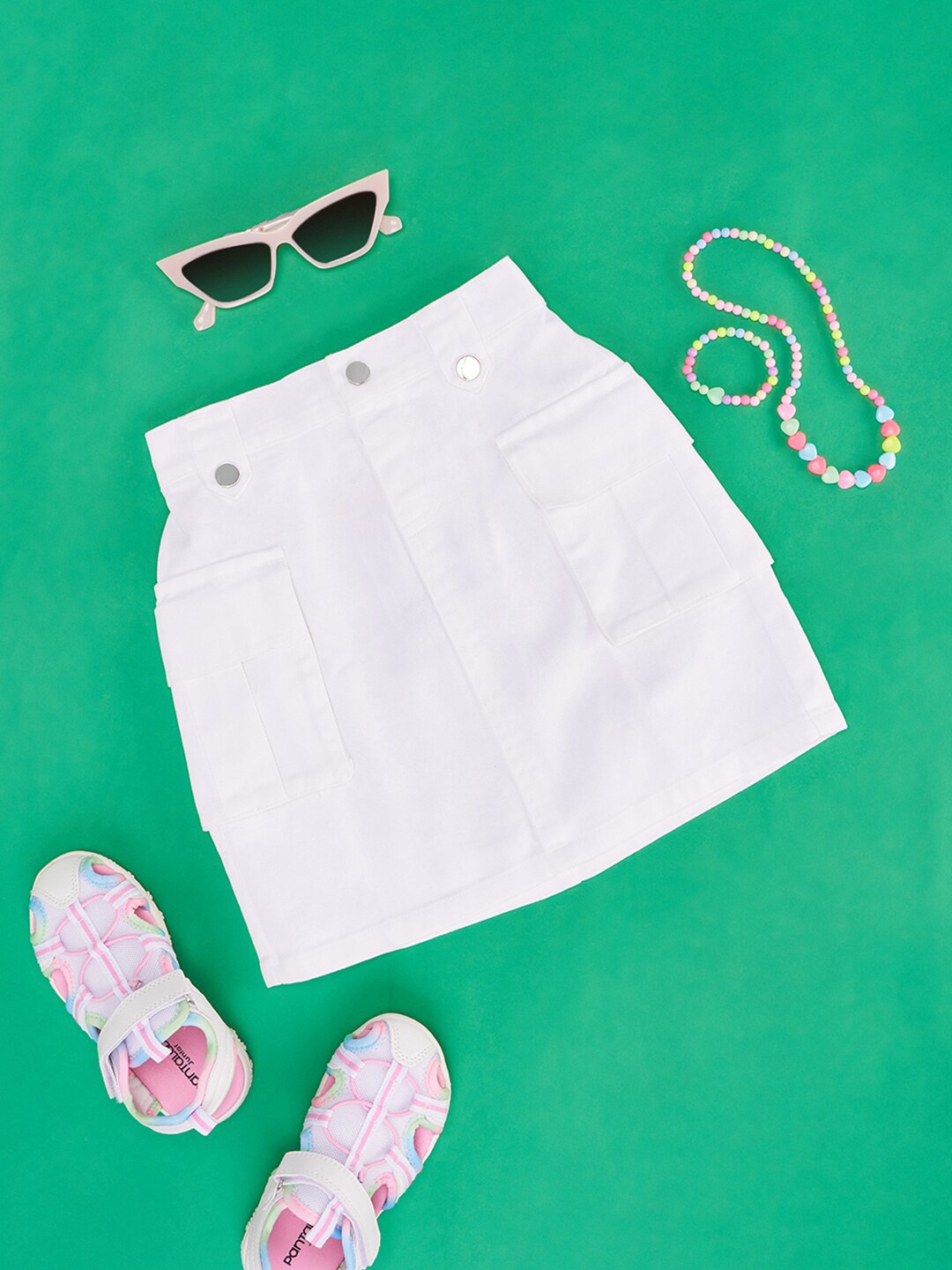 

Pantaloons Junior Girls Cotton Straight Skirt, White