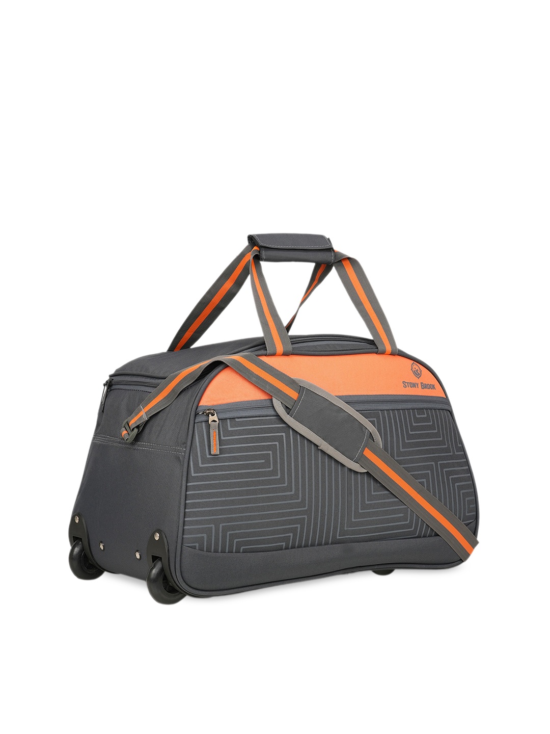 

Stony Brook by Nasher Miles Printed Soft-Sided Cabin Duffel Bag With Trolley, Grey