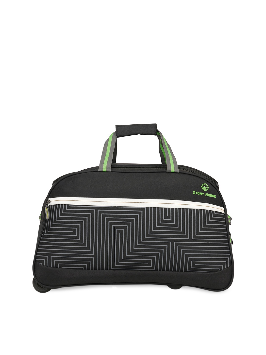 

Stony Brook by Nasher Miles Black & Green Wheel Duffel Trolley Bag