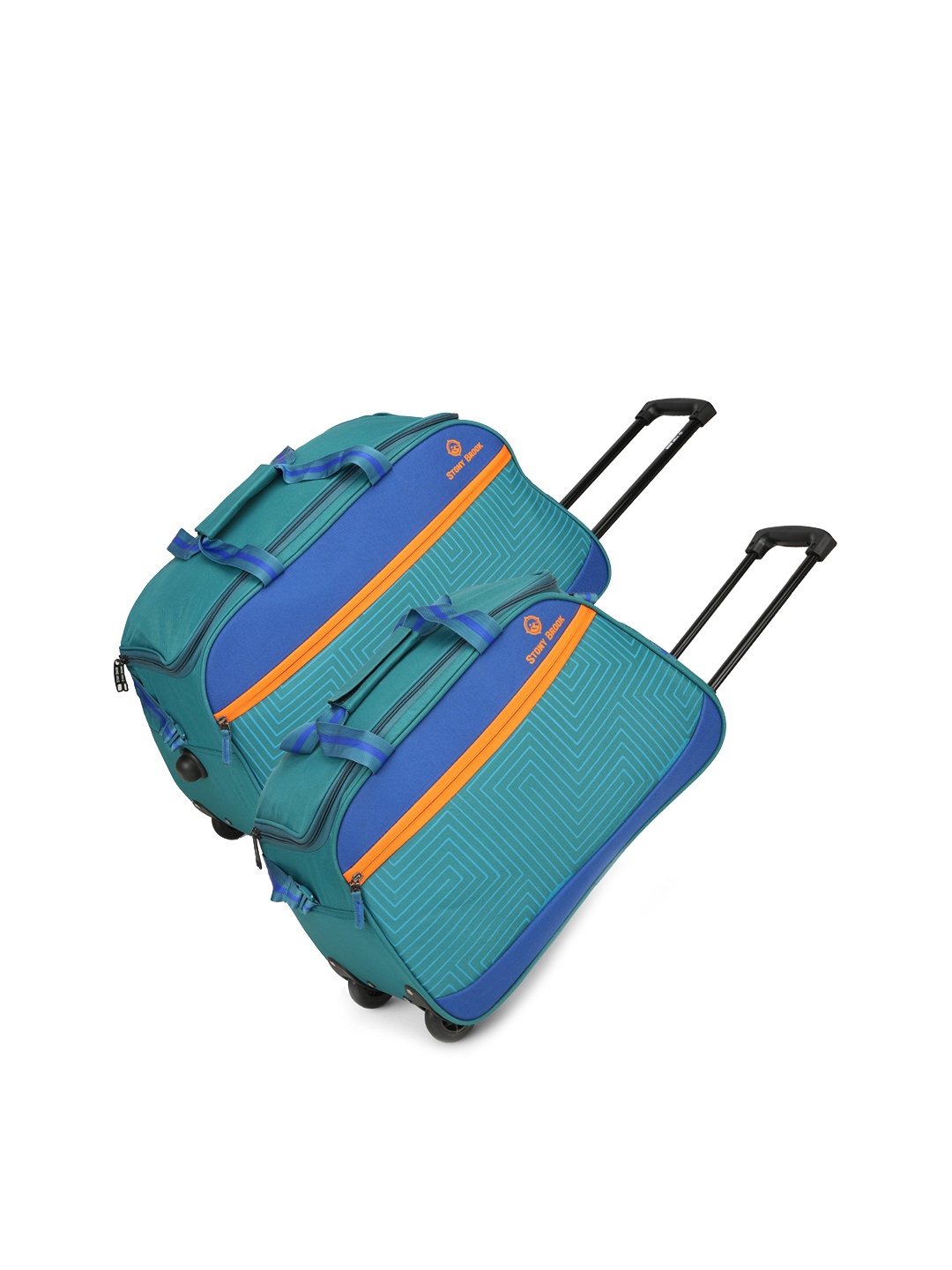 

Stony Brook by Nasher Miles Pack Of 2 Printed Soft-Sided Duffle Trolley Bags, Teal