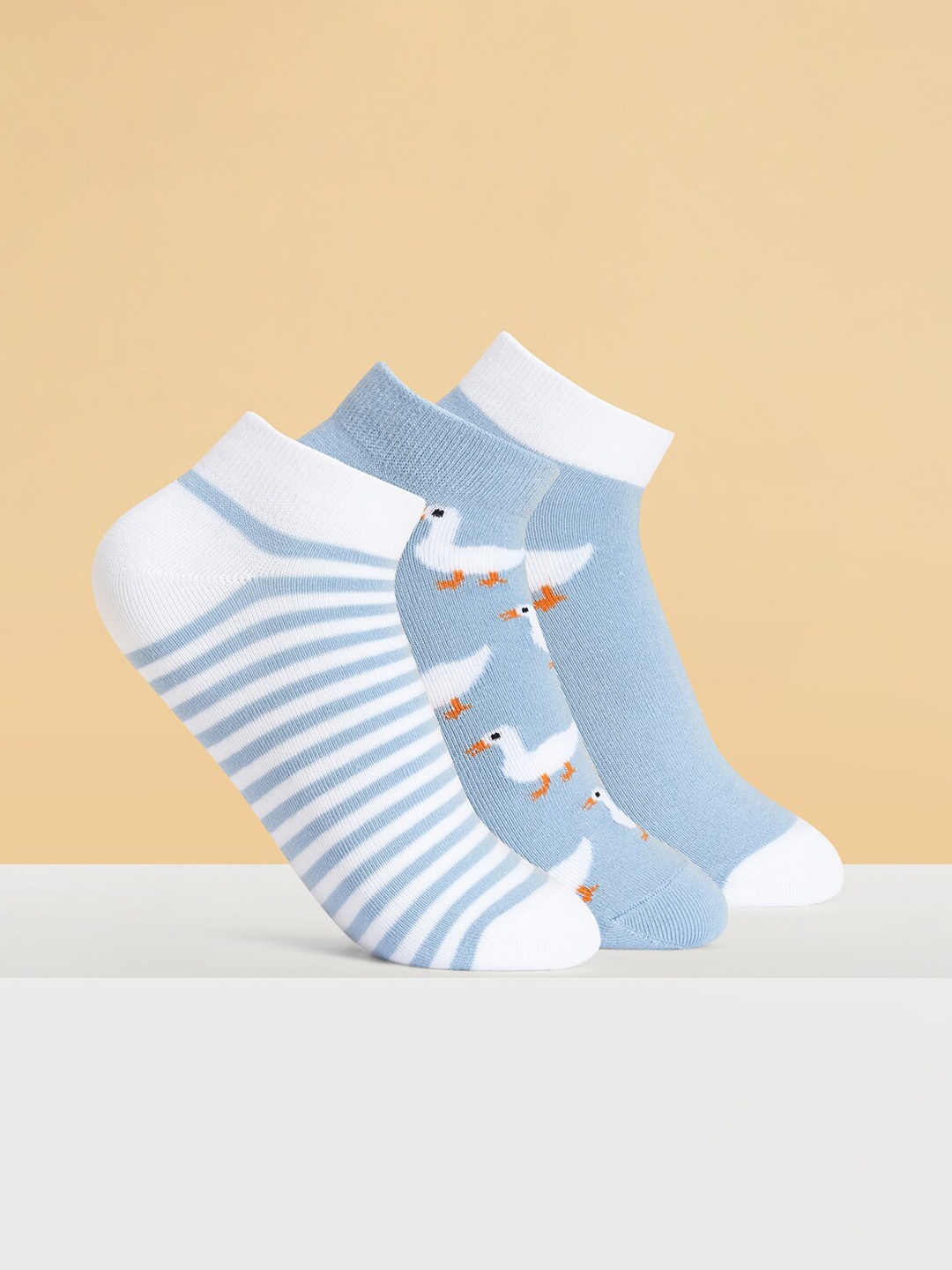 

Honey by Pantaloons Women Pack Of 3 Patterned Ankle Length Socks, White