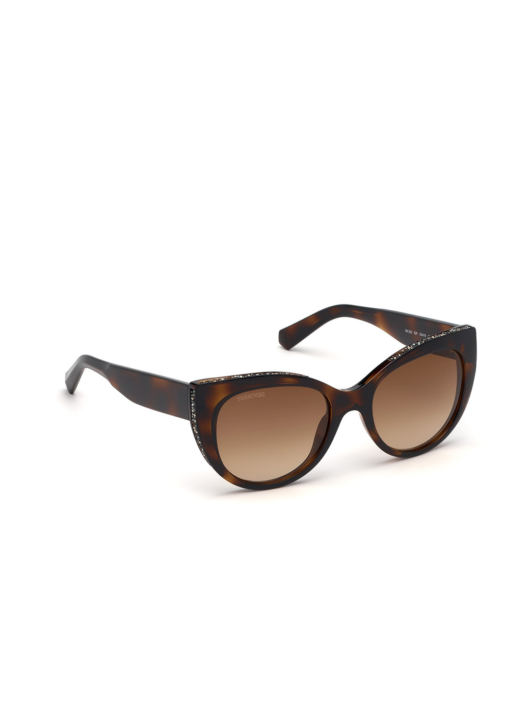 

SWAROVSKI Women Cateye Sunglasses With UV Protect Lens SK0202 53 52F, Brown