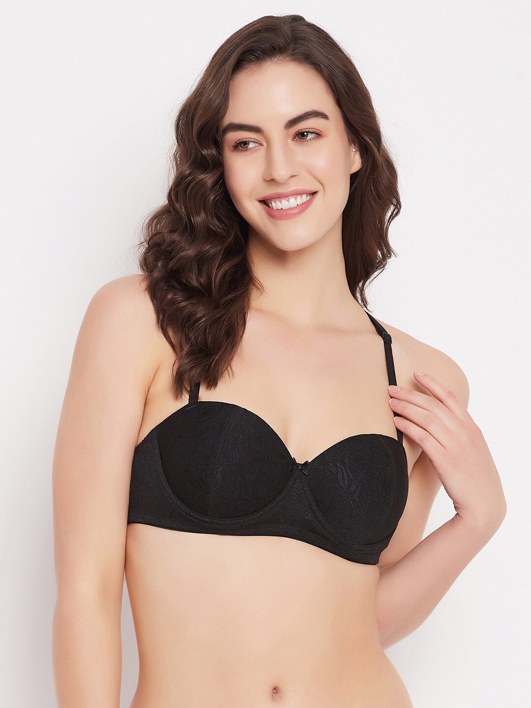 

Clovia Black Full Coverage Underwired Lightly Padded All Day Comfort T-shirt Bra