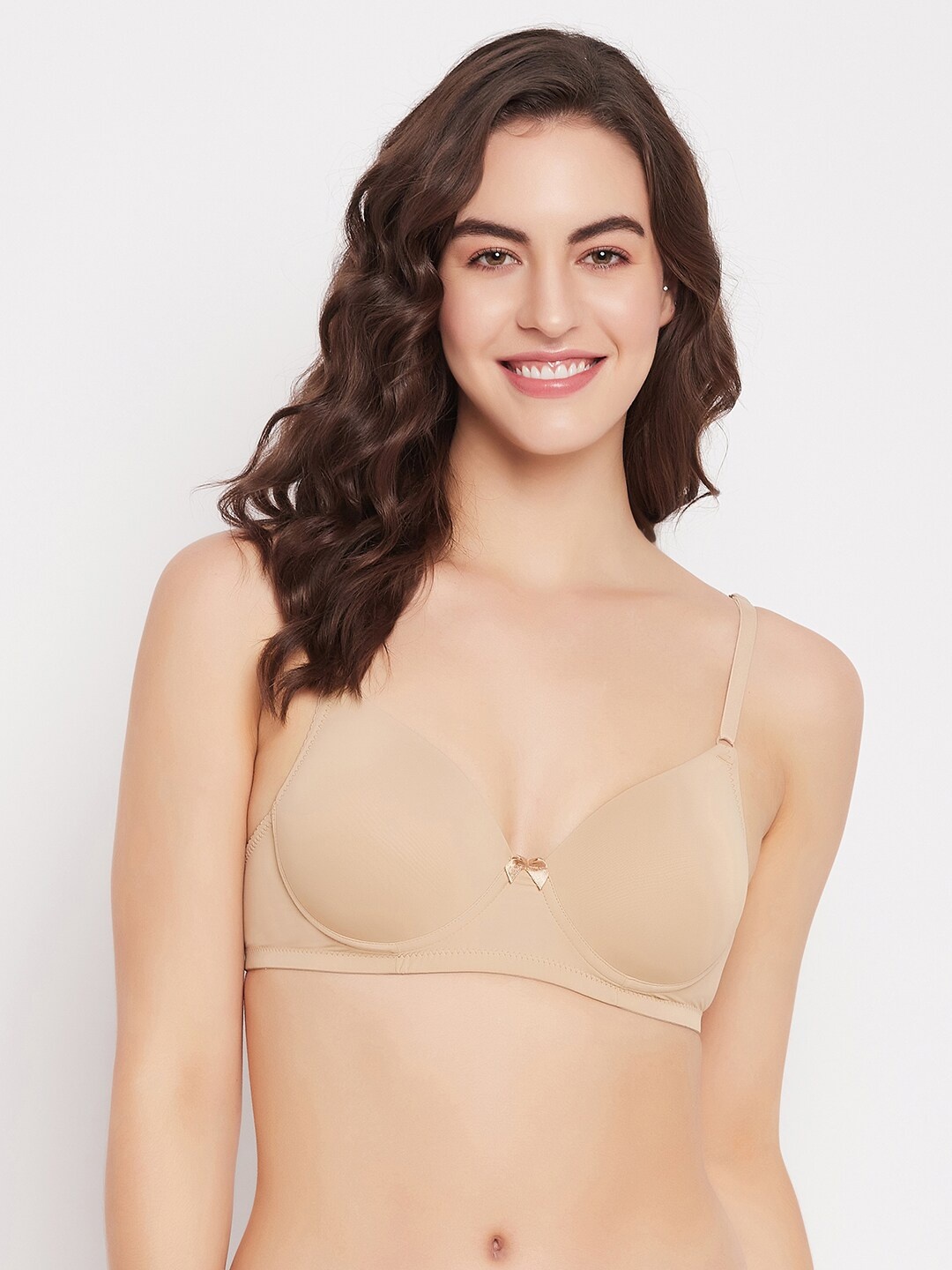 

Clovia Beige Full Coverage Underwired Lightly Padded All Day Comfort T-shirt Bra
