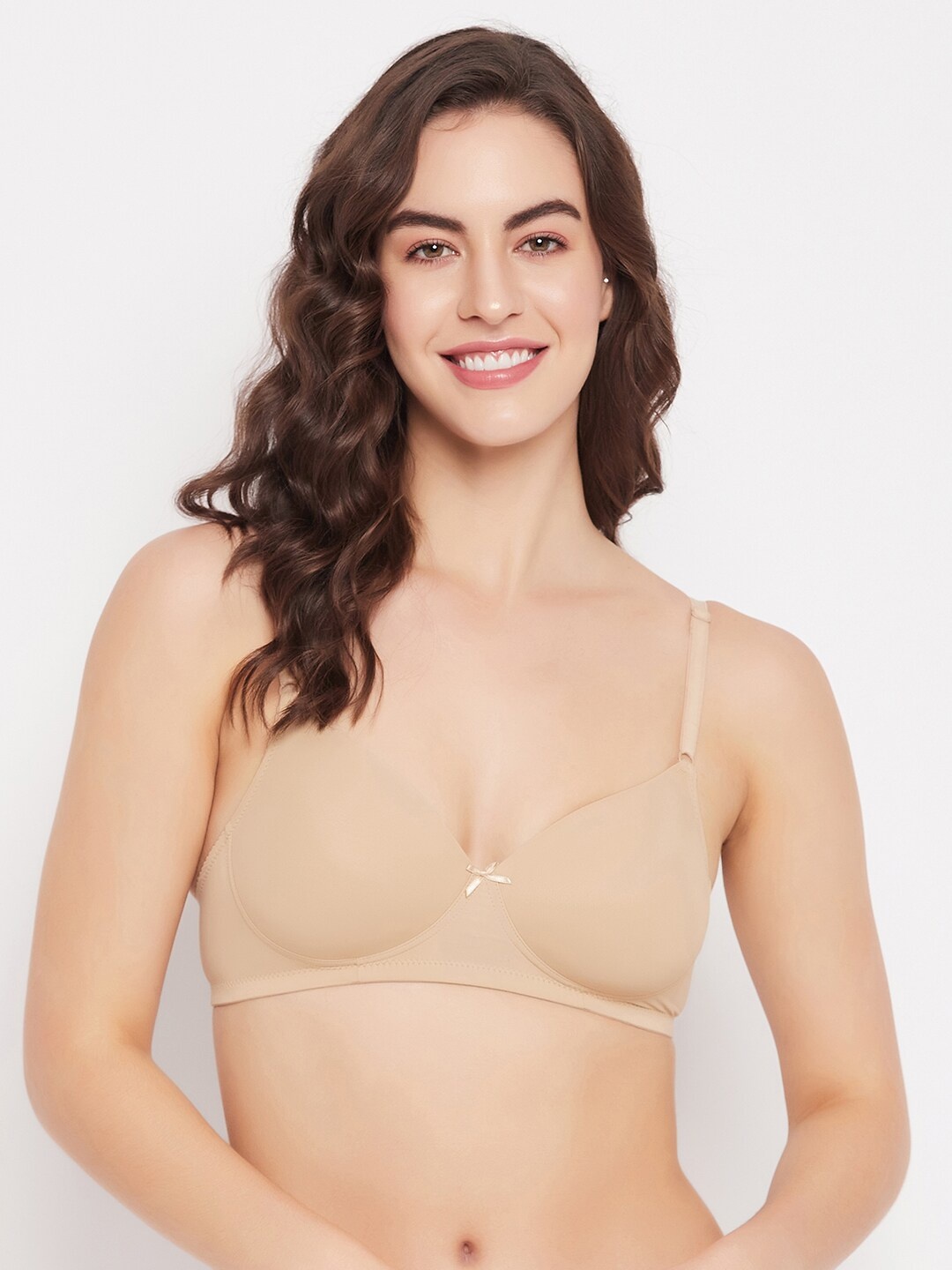 

Clovia Lightly Padded Full Coverage Seamless All Day Comfort Bra, Beige