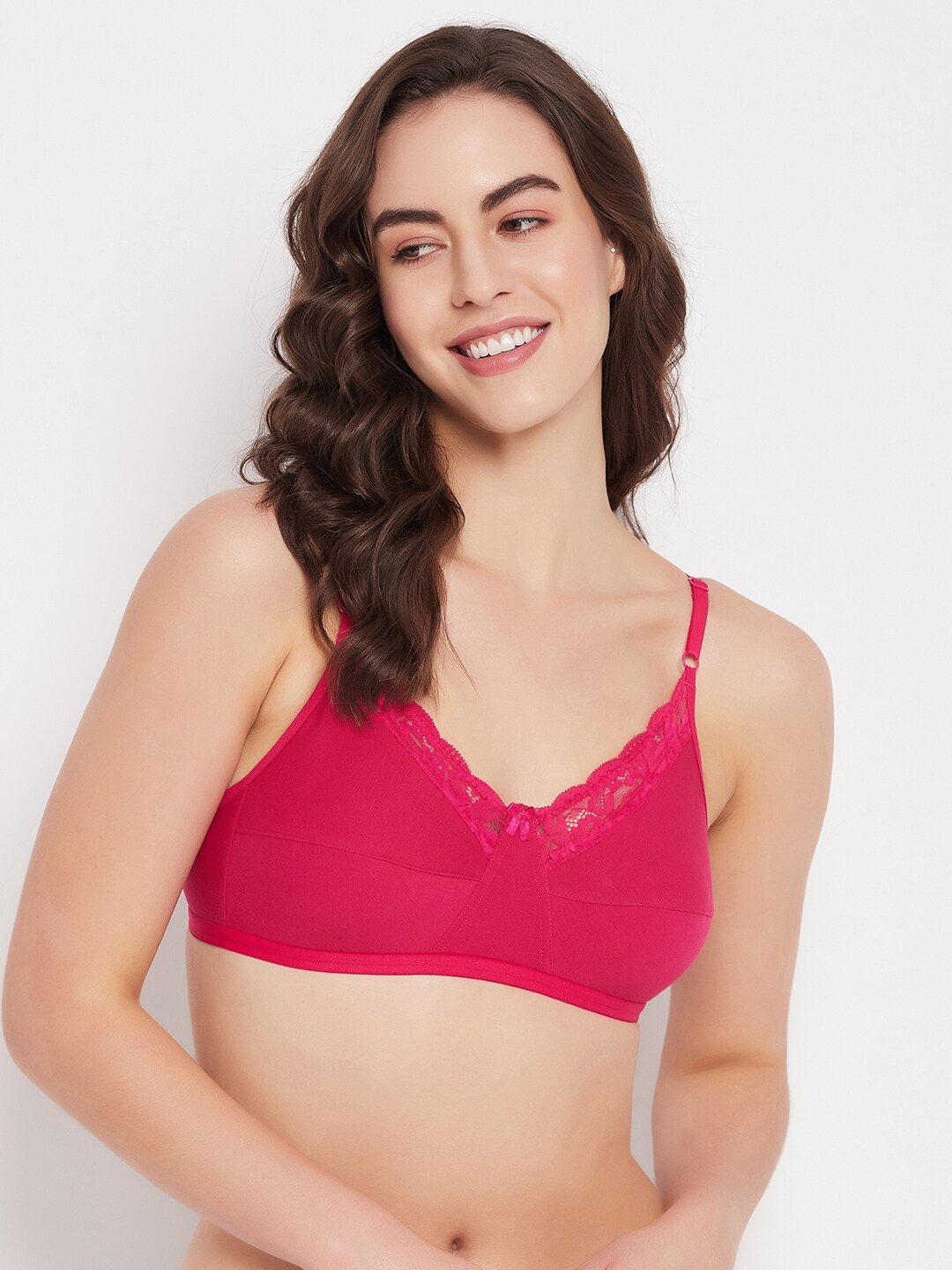 

Clovia Full Coverage Cut & Sew All Day Comfort Cotton Bra, Pink