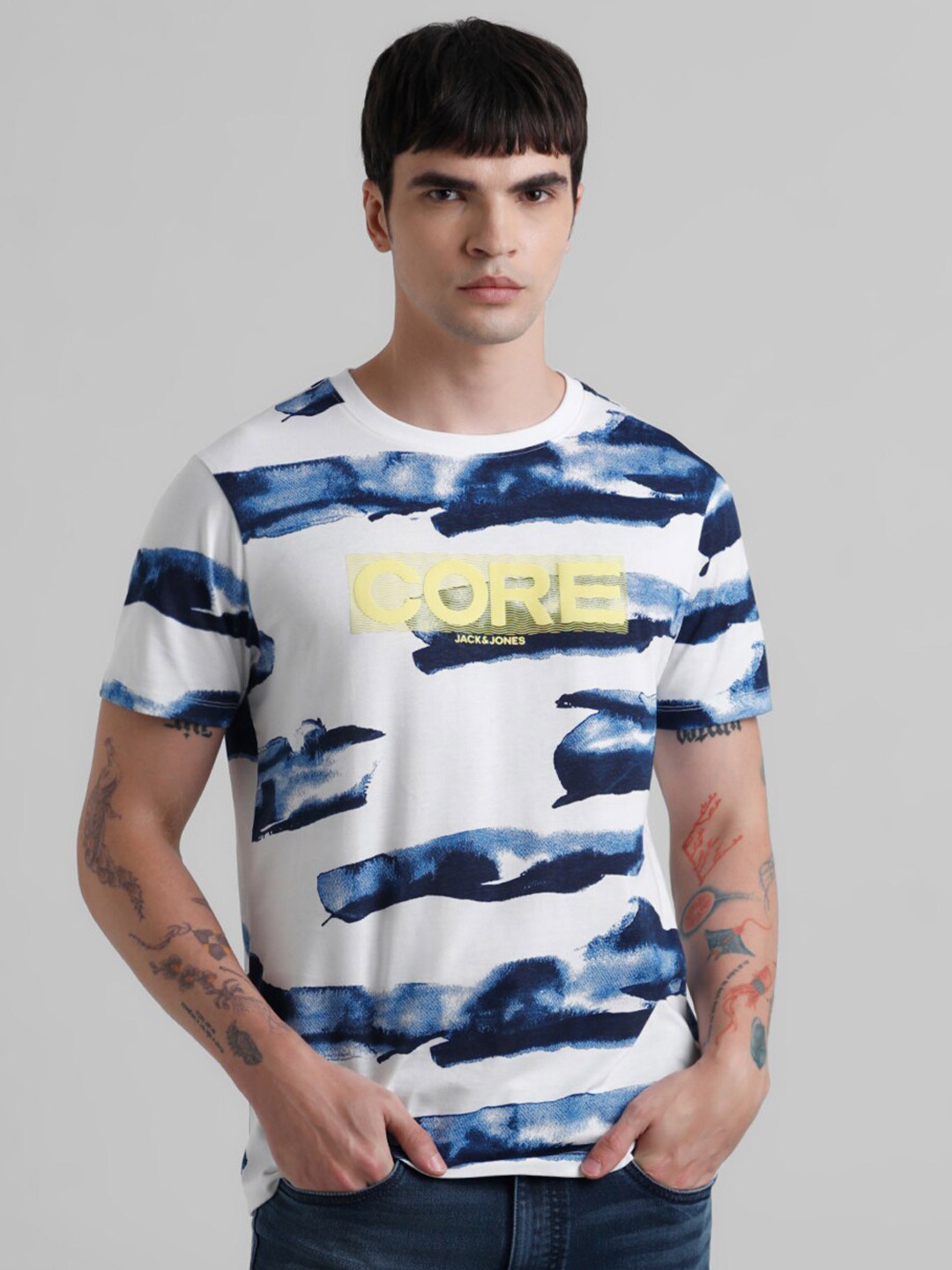 

Jack & Jones Typography Printed Pure Cotton T-shirt, White