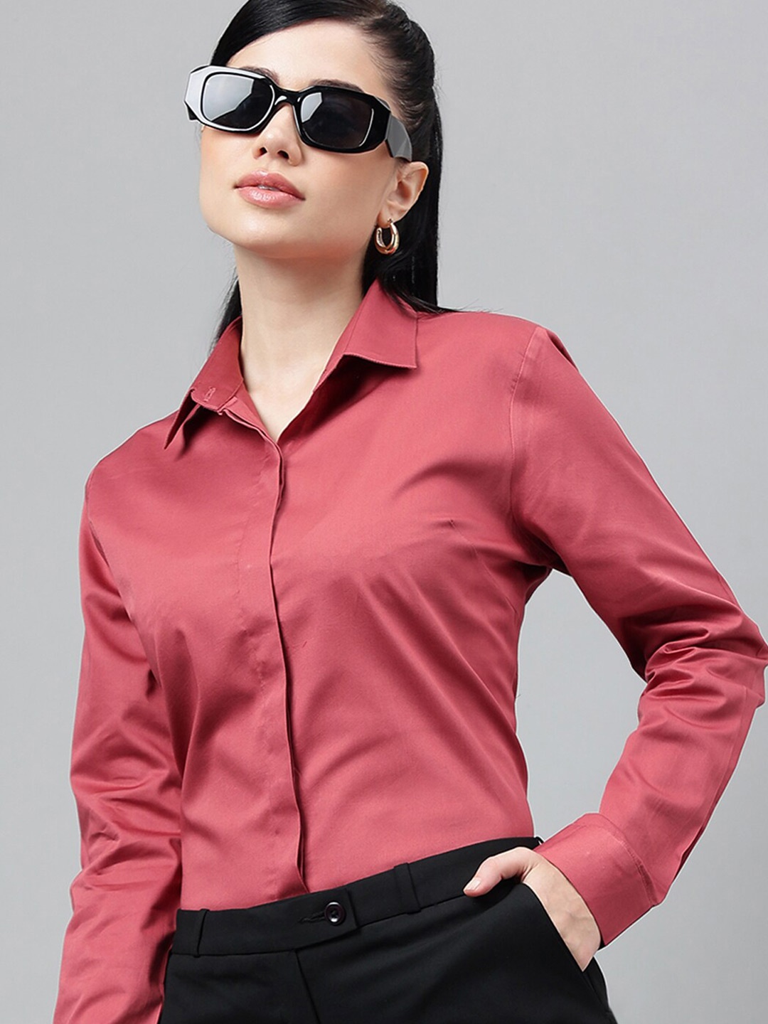 

Hancock Smart Pure Cotton Satin Formal Shirt, Rust