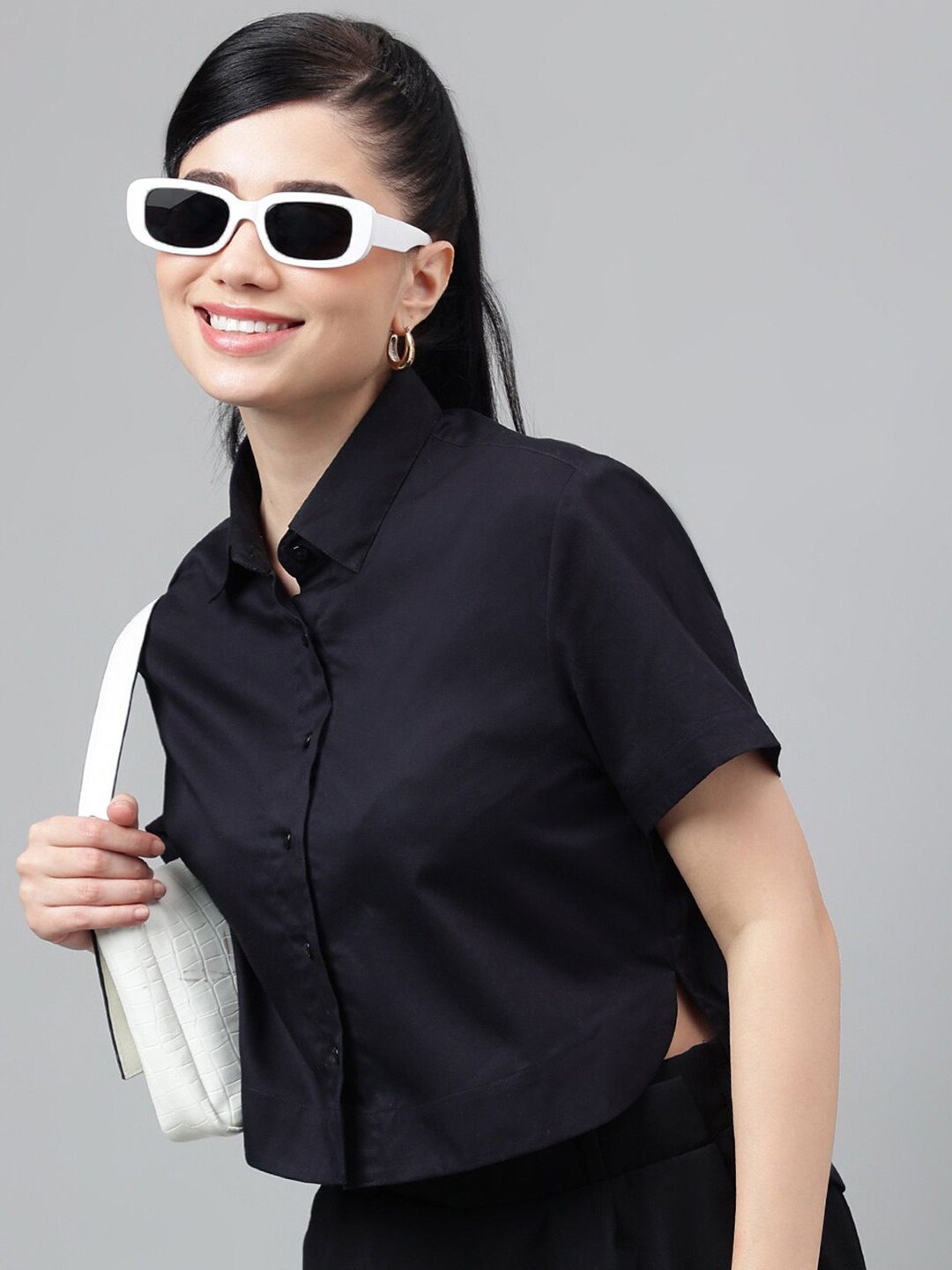 

Hancock Premium Opaque Cotton Casual Formal Shirt, Black