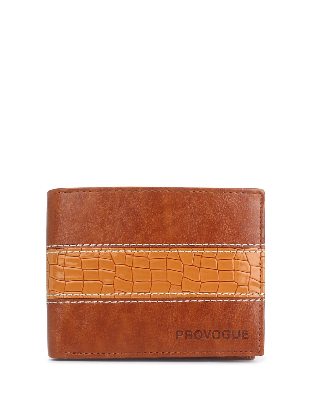 

Provogue Men Colourblocked RFID Two Fold Wallet, Tan