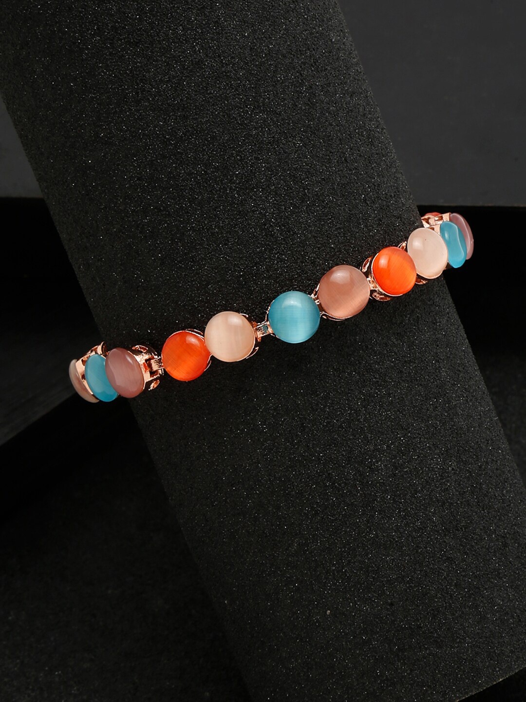 

YouBella Gold Plated Artificial Stones Bracelet, Orange