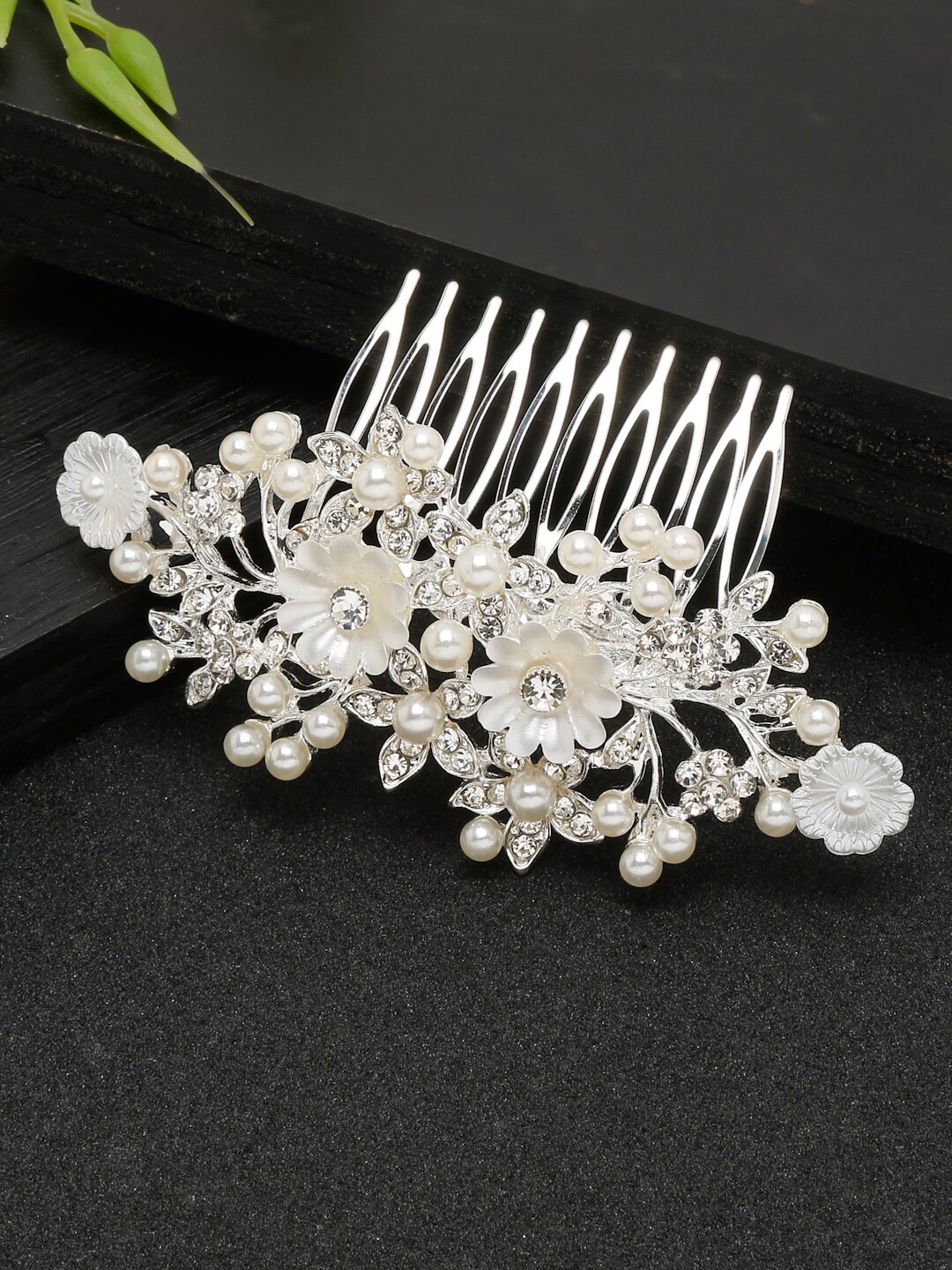 

YouBella Women Embellished Comb Pin, Silver