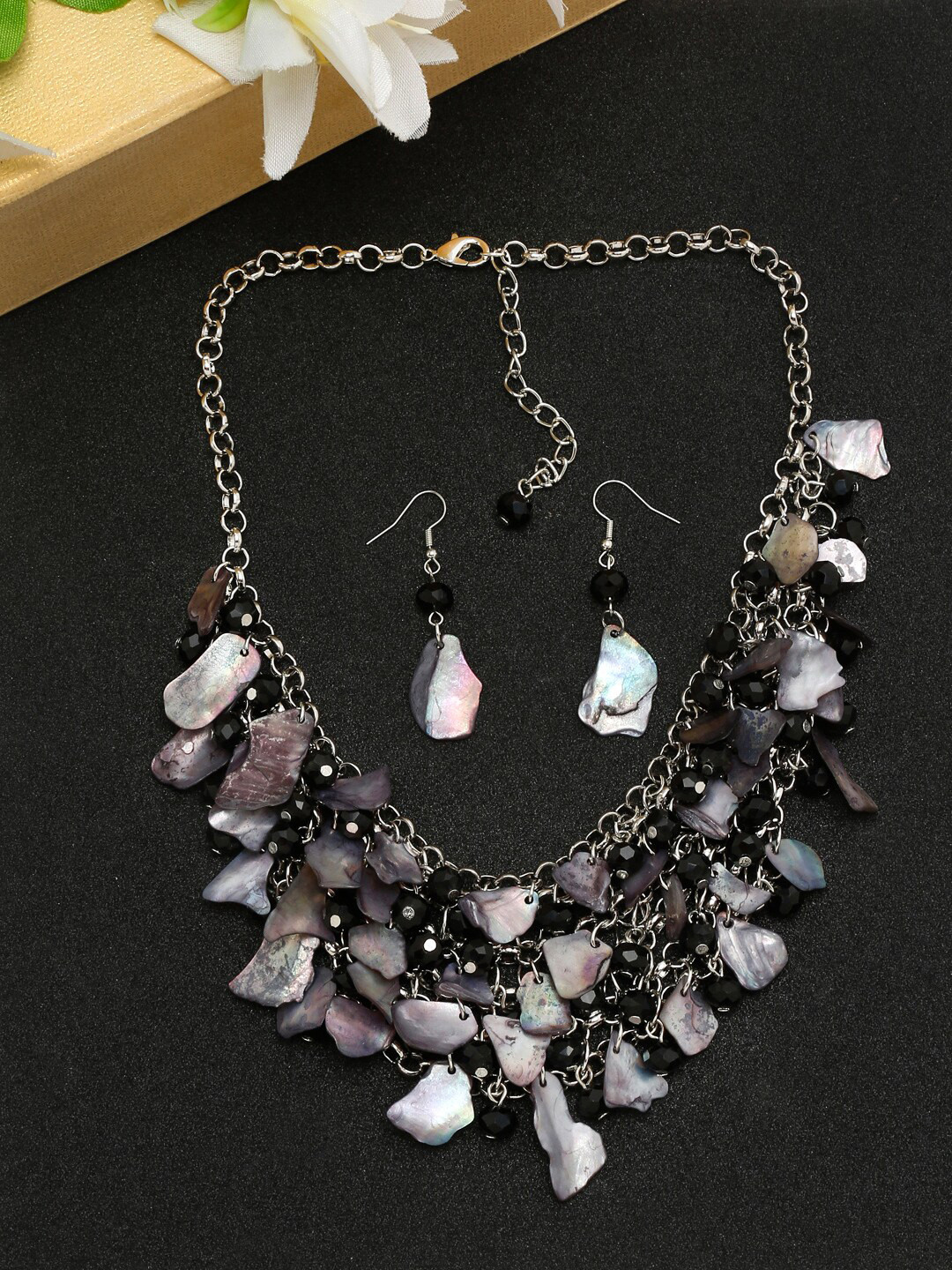 

YouBella Stone Beaded Jewellery Set, Silver