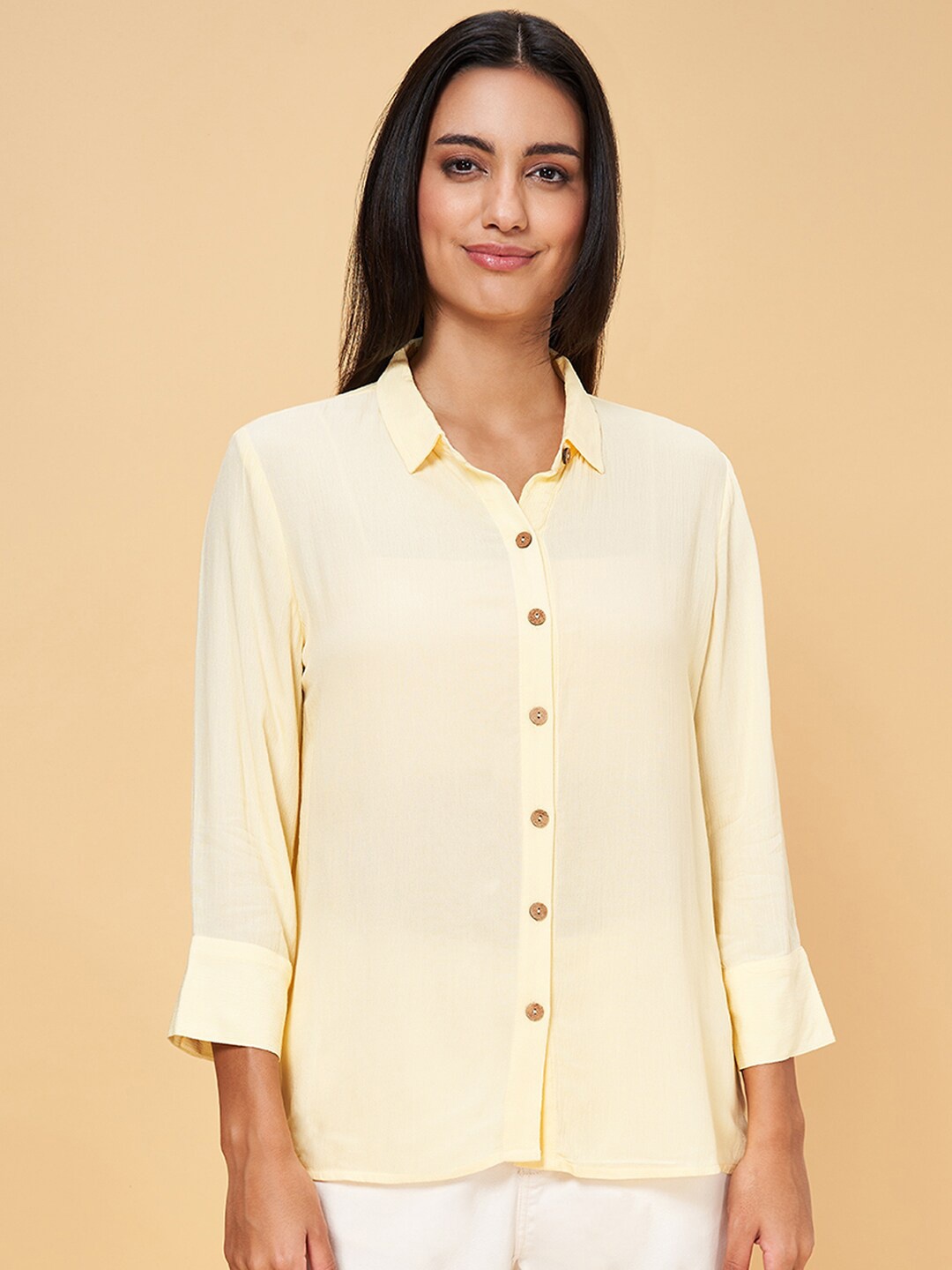 

Honey by Pantaloons Shirt Style Top, Yellow