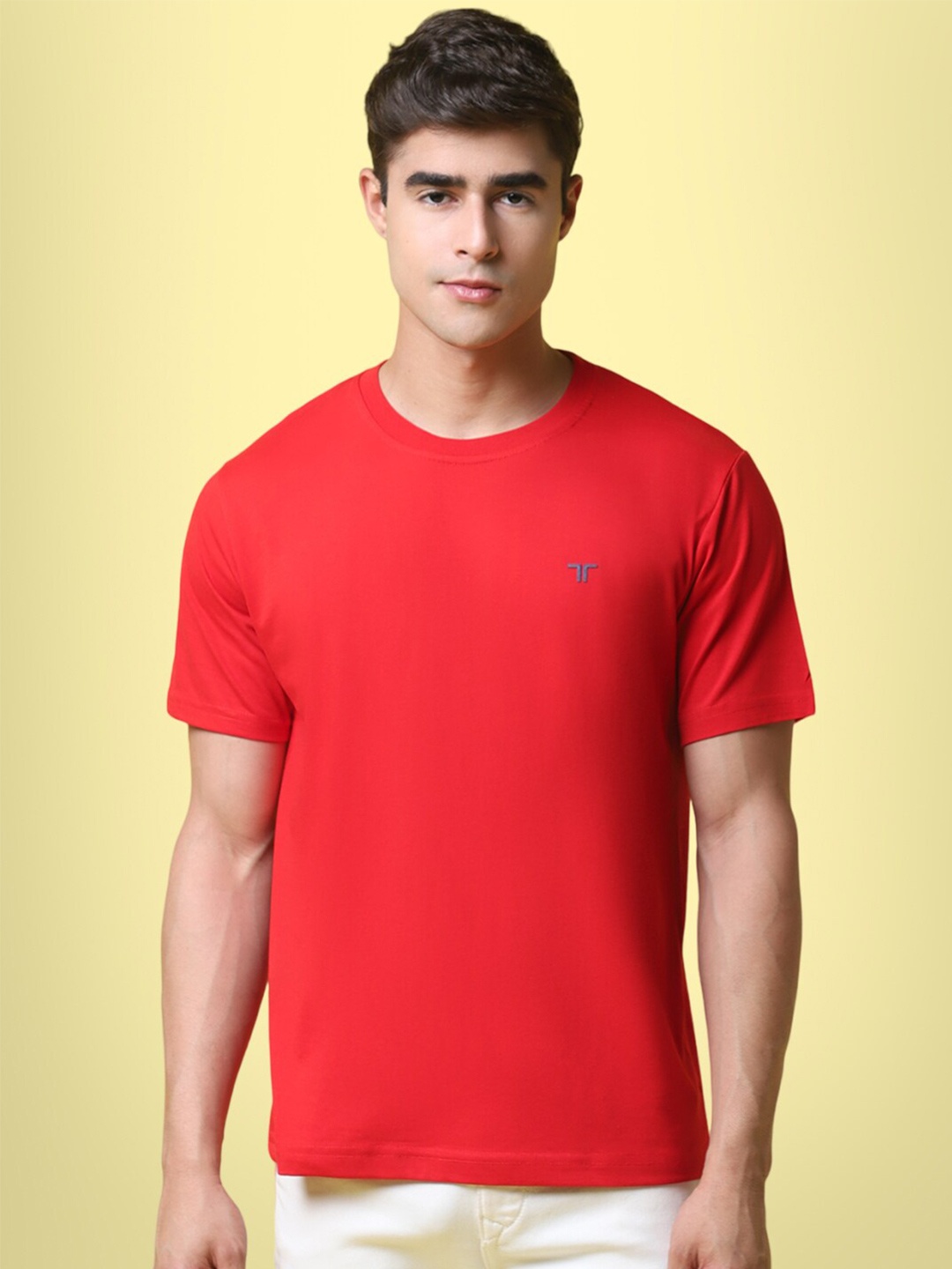 

7Threads Round Neck Pure Cotton T-shirt, Red