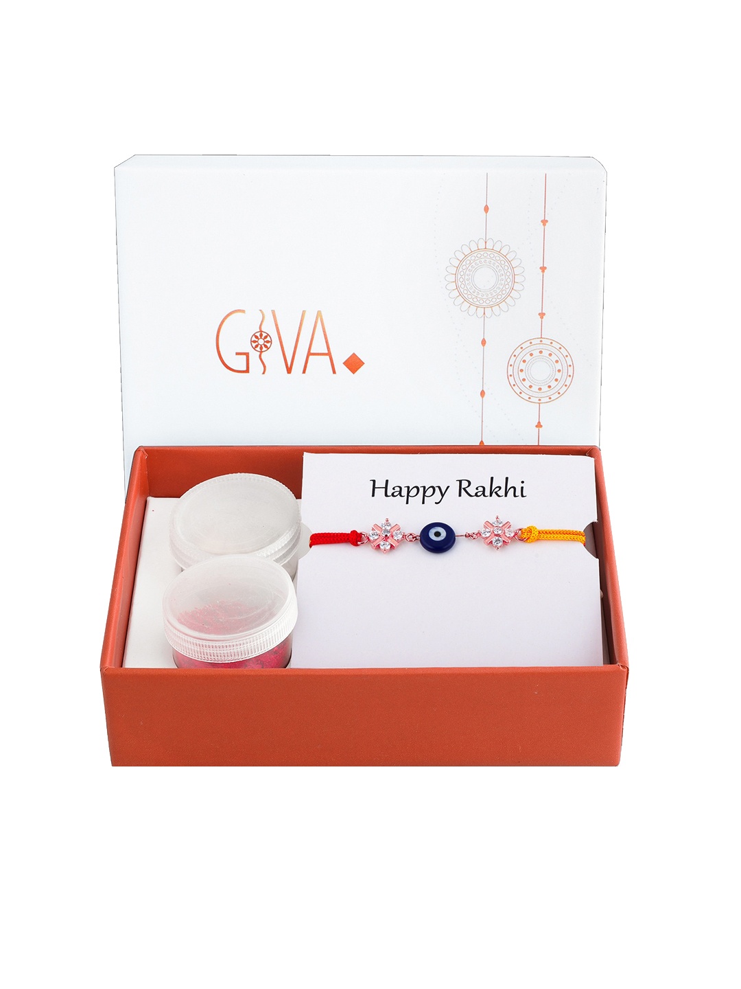 

GIVA Set Of 2 925 Sterling Silver Rose Gold-Plated CZ Studded Bhaiya Bhabhi Rakhi