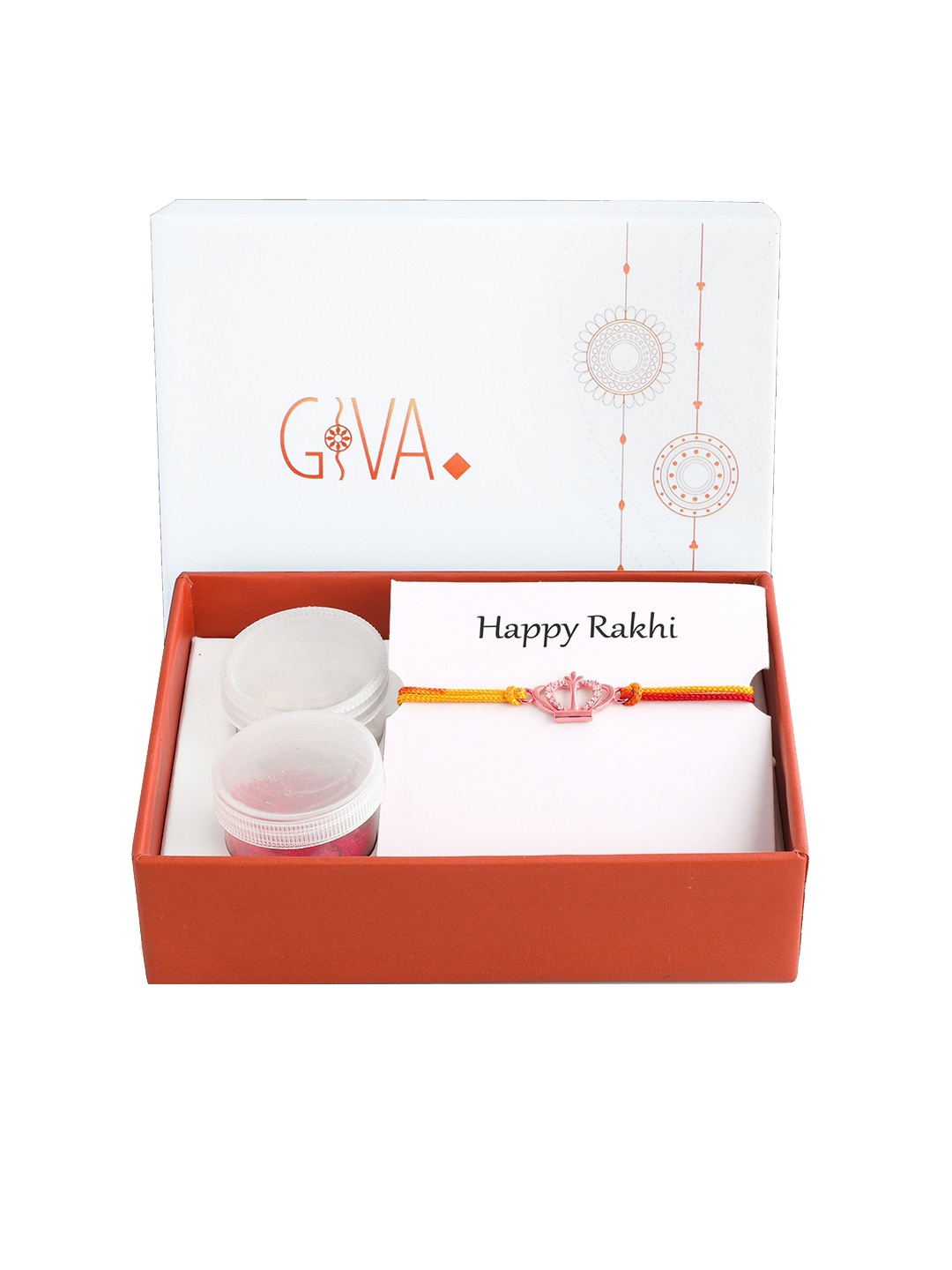

GIVA Set Of 2 925 Sterling Silver Rose Gold-Plated Rakhi With Roli Chawal