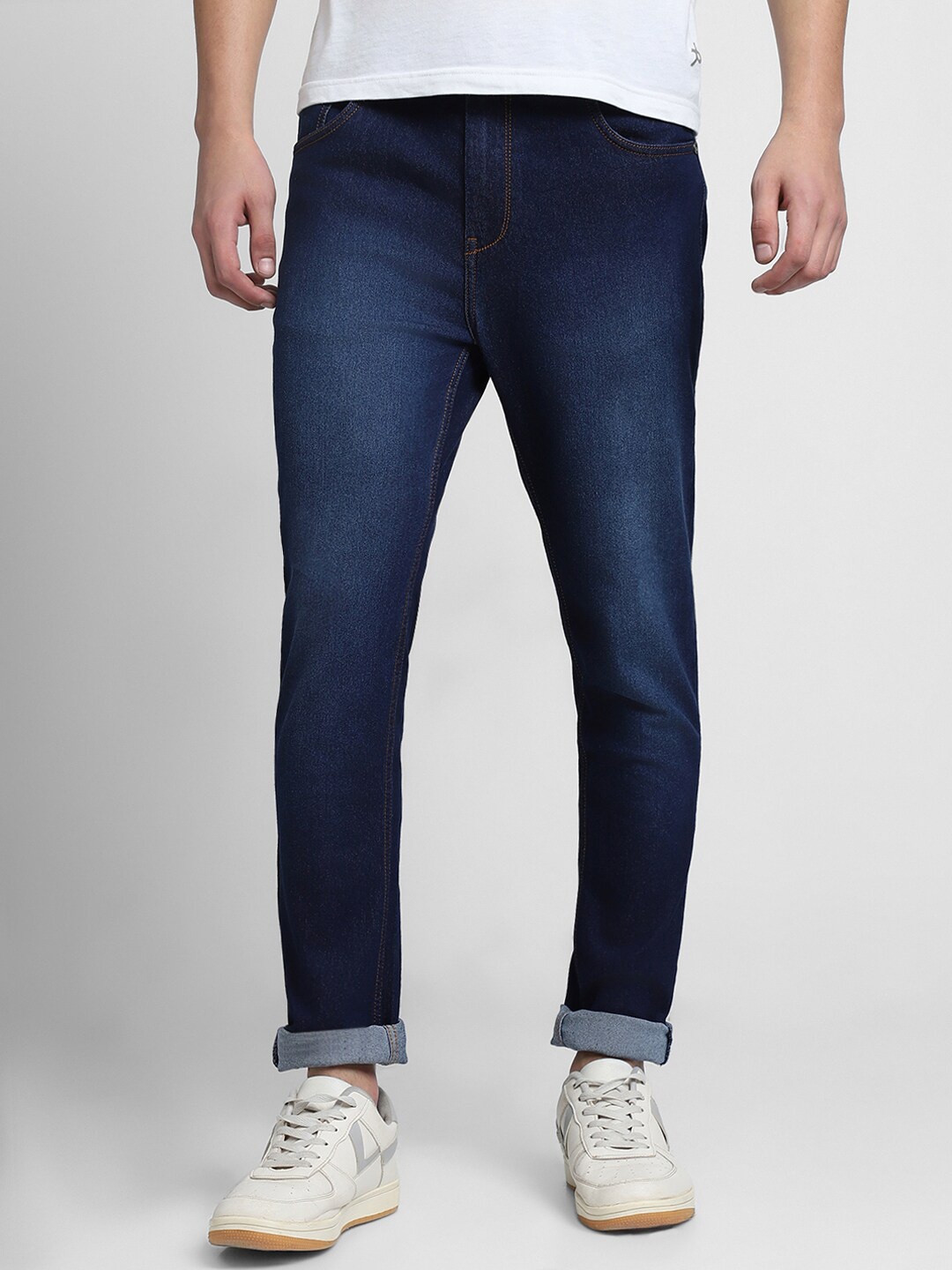 

Dennis Lingo Men Slim Fit Light Fade Stretchable Jeans, Navy blue
