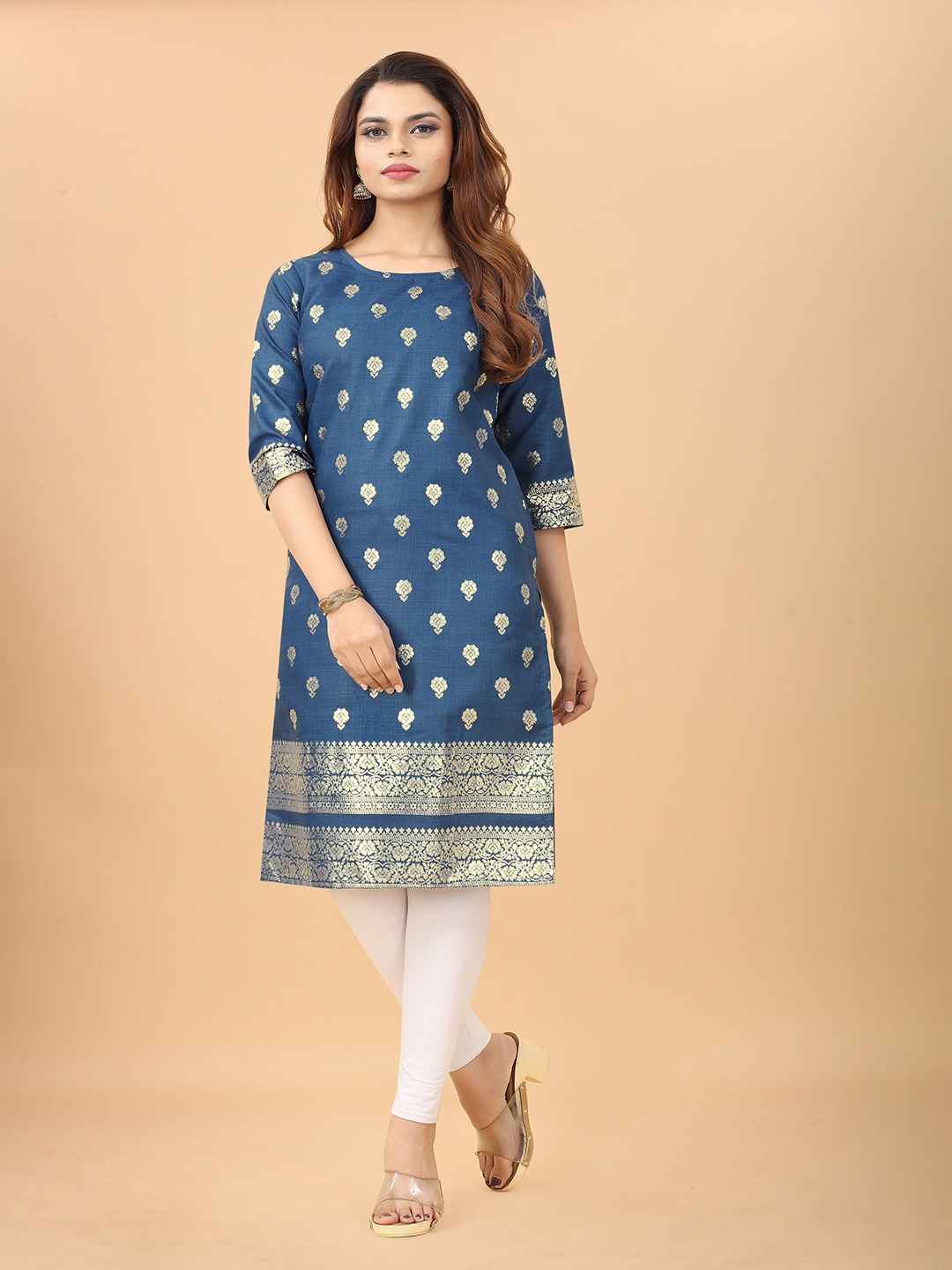 

BAESD Women Blue Ethnic Motifs Printed Kurta