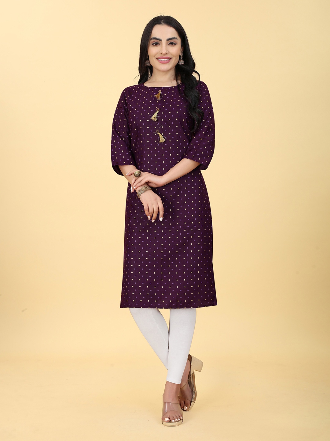 

BAESD Geometric Printed Kurta, Purple
