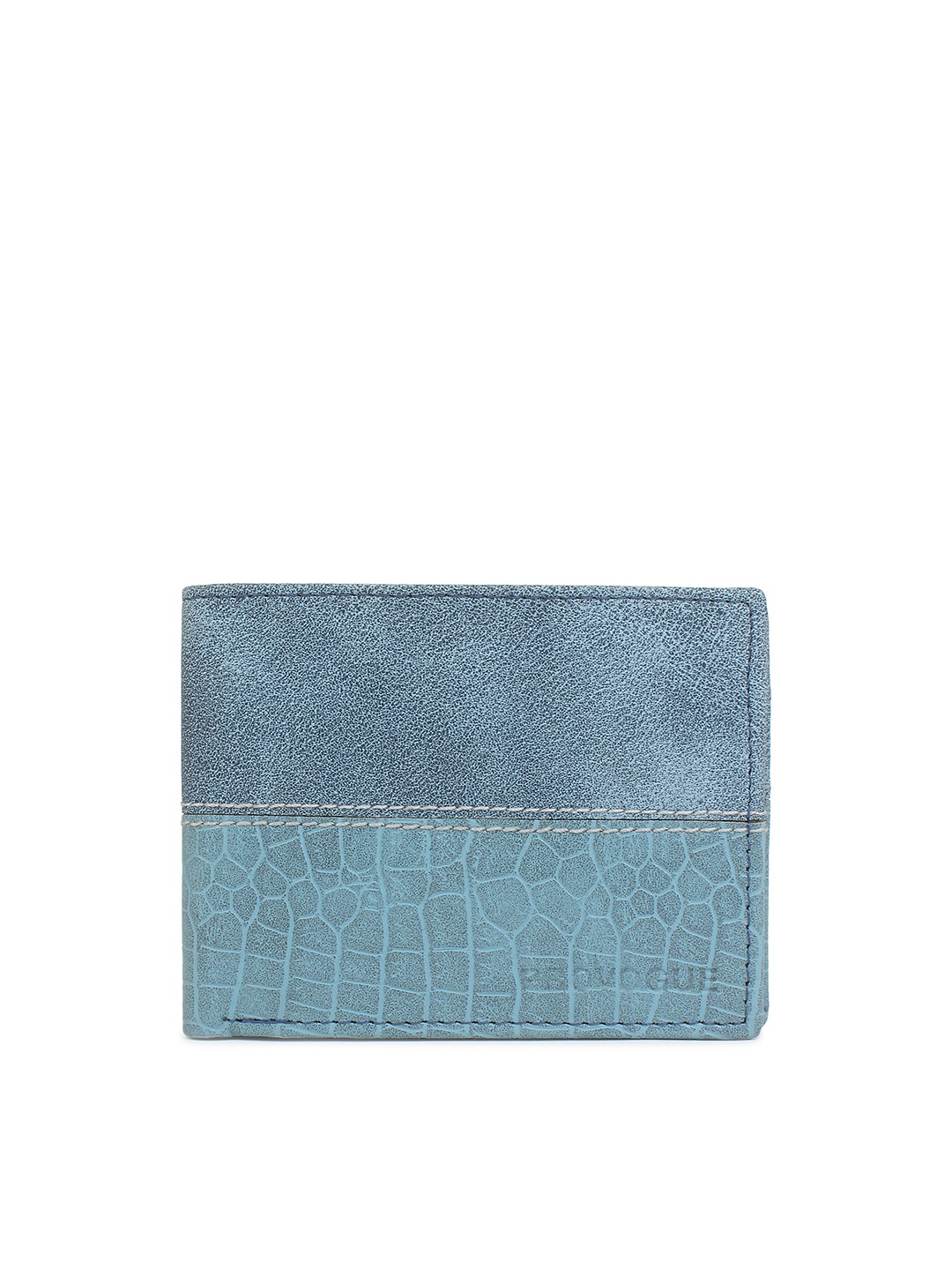 

Provogue Men Abstract Textured RFID Two Fold Wallet, Blue