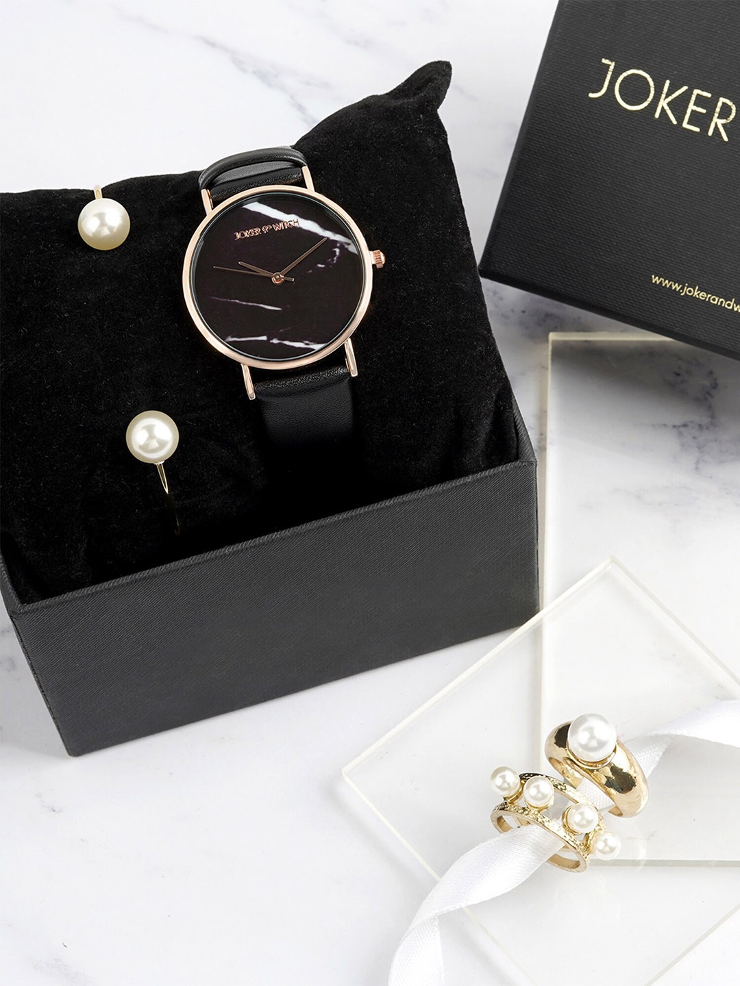 

JOKER & WITCH Gold-Toned & Black Watch Gift Set