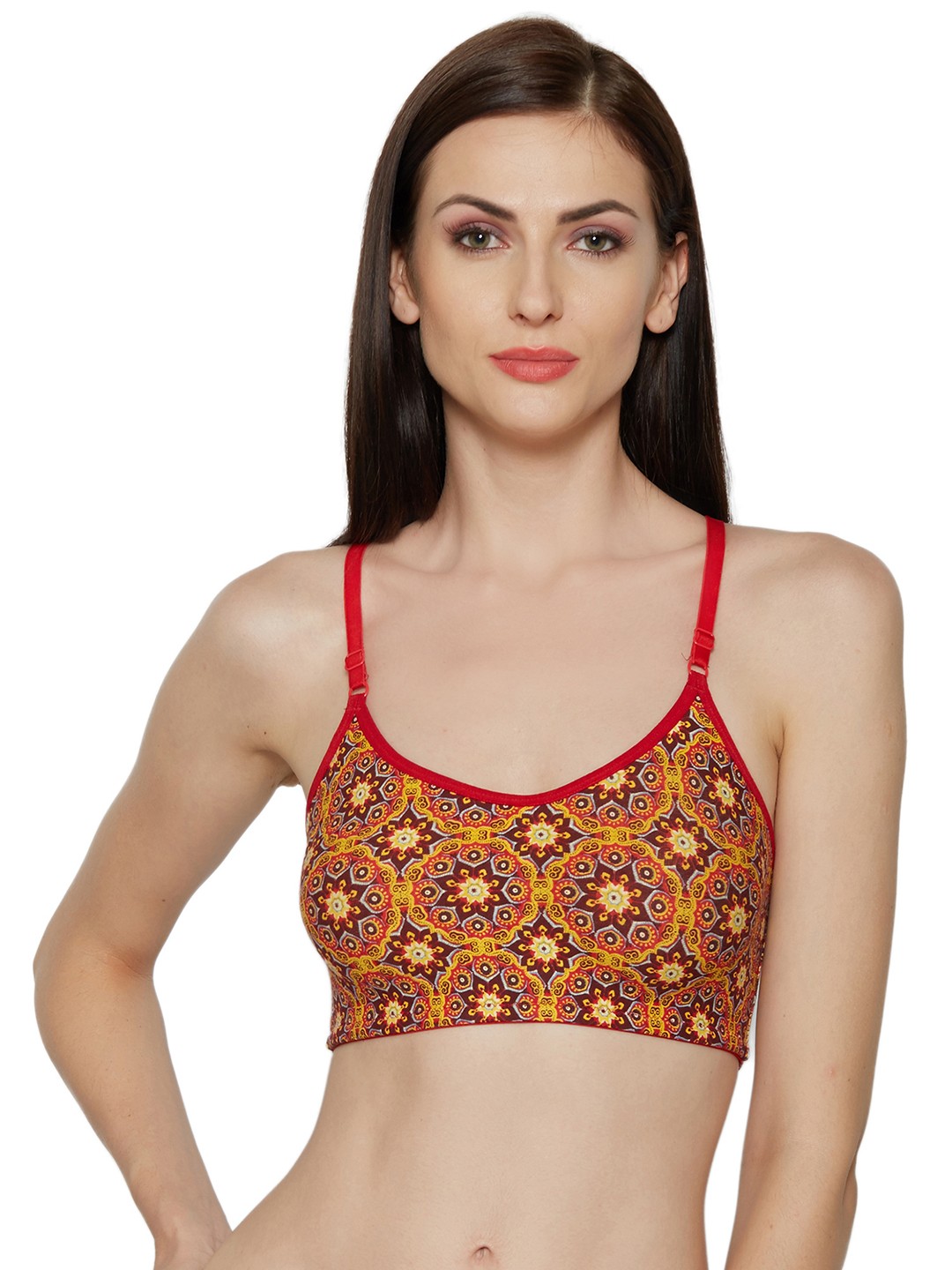 

Inner Sense Red Printed Non-Wired Lightly-Padded Sustainable Bra