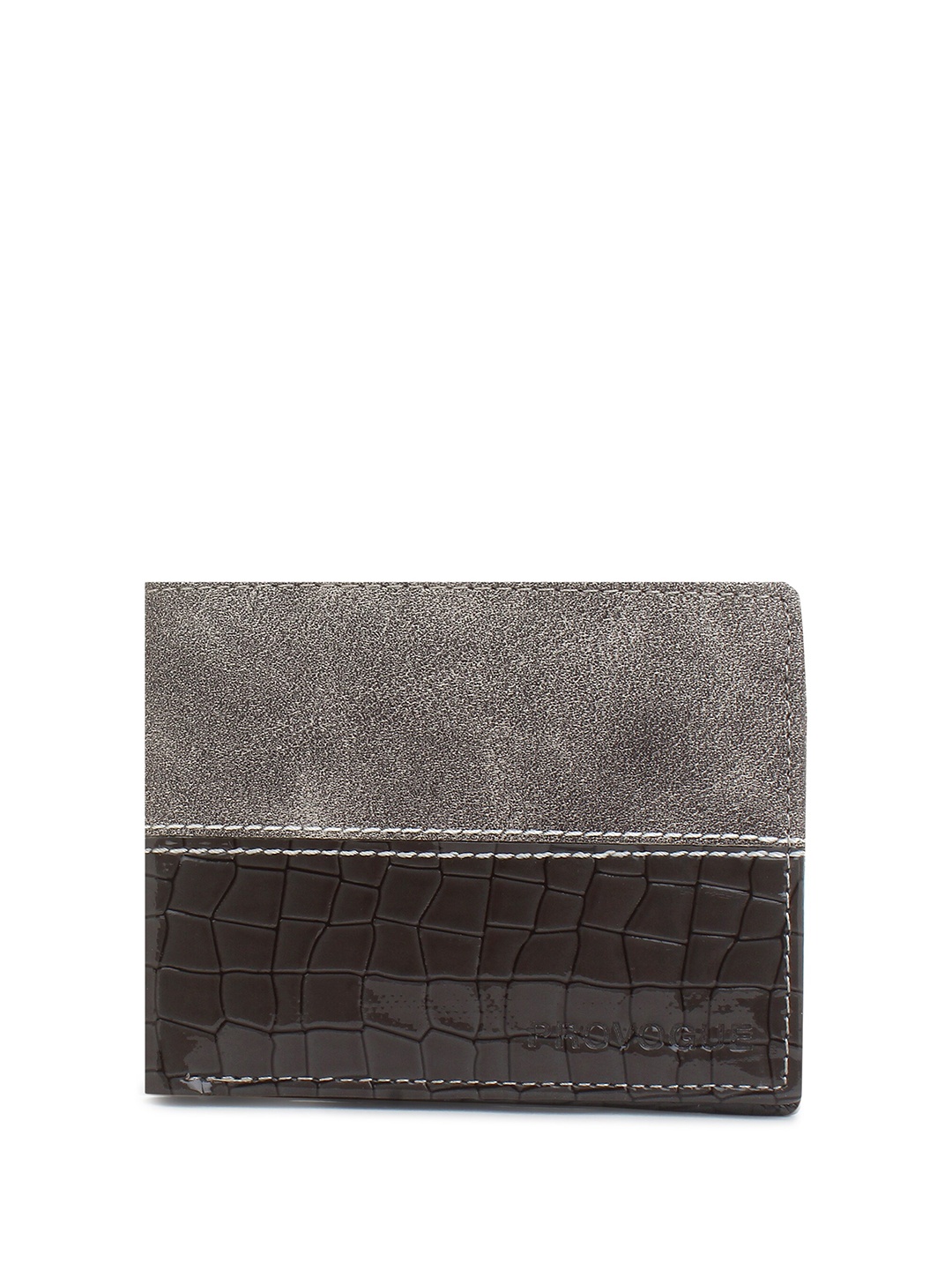 

Provogue Men Abstract Textured RFID Two Fold Wallet, Grey