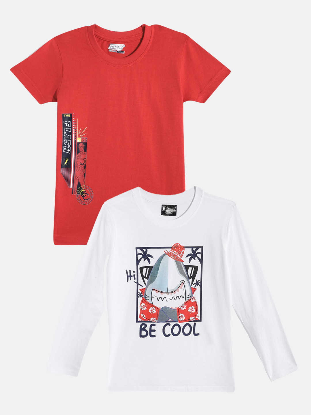 

Eteenz Boys Pack Of 2 Printed Pure Cotton T-Shirts, White