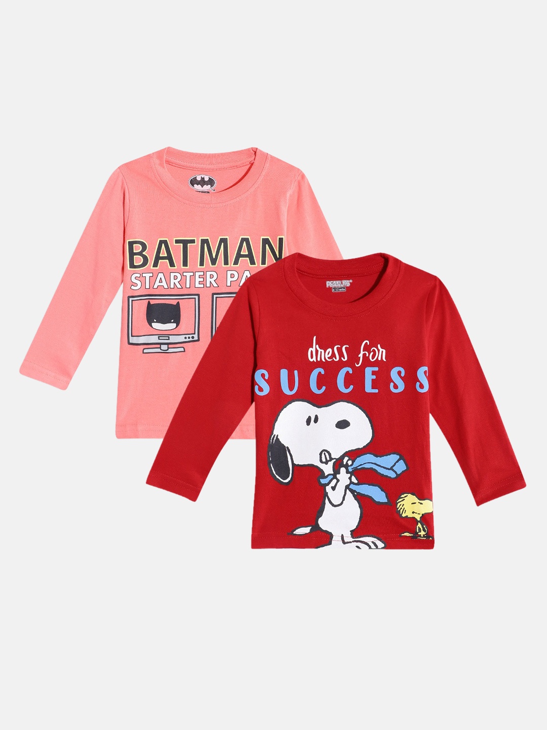 

Eteenz Boys Pack Of 2 Printed Pure Cotton T-Shirts, Red