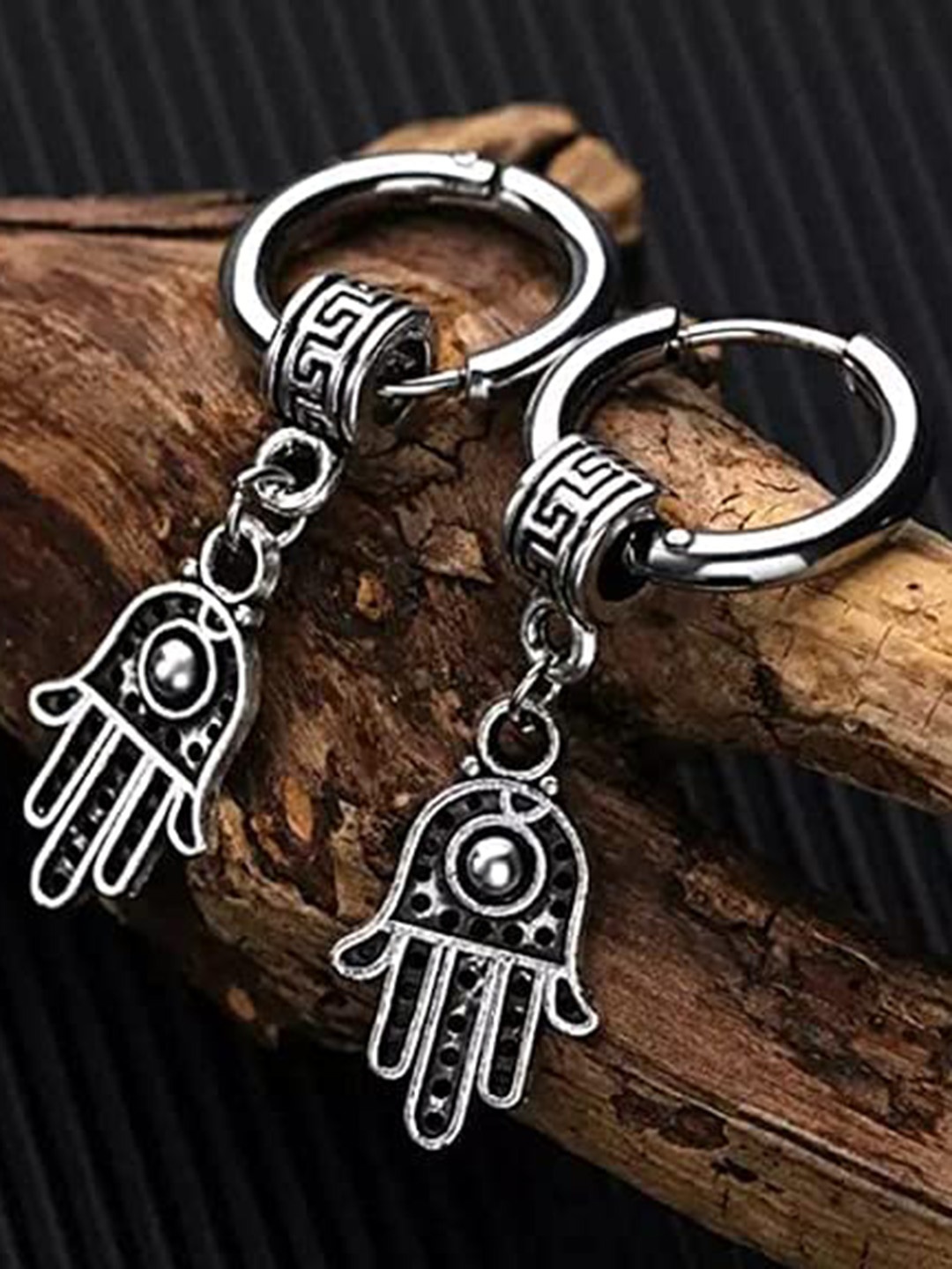 

KRYSTALZ Unisex Set Of 5 Silver-Plated Contemporary Drop Earrings