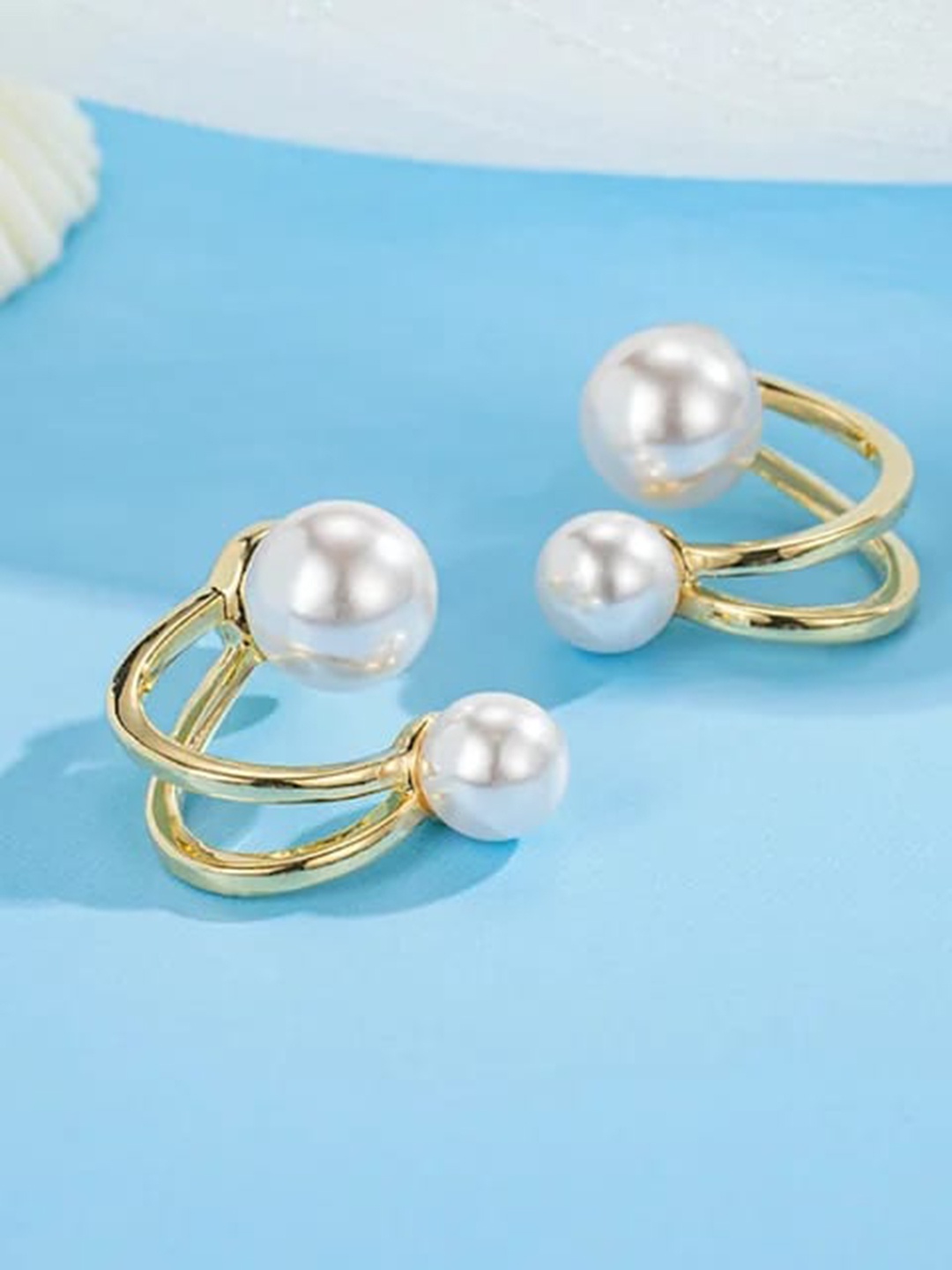 

KRYSTALZ Gold-Plated Contemporary Stud Earrings