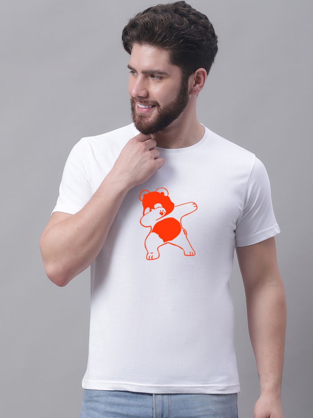 

Friskers Graphic Printed Round Neck Cotton T-shirt, White