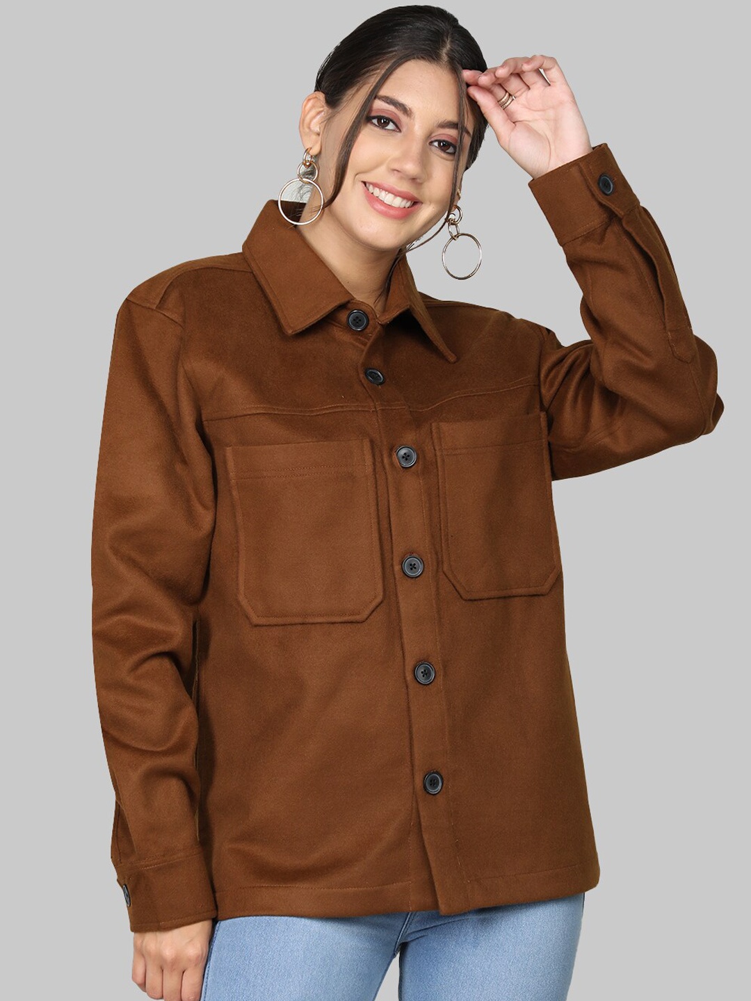 

Dlanxa Single-Breasted Overcoat, Brown