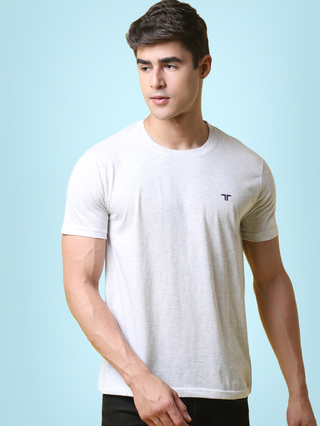 

7Threads Round Neck Cotton T-Shirt, White