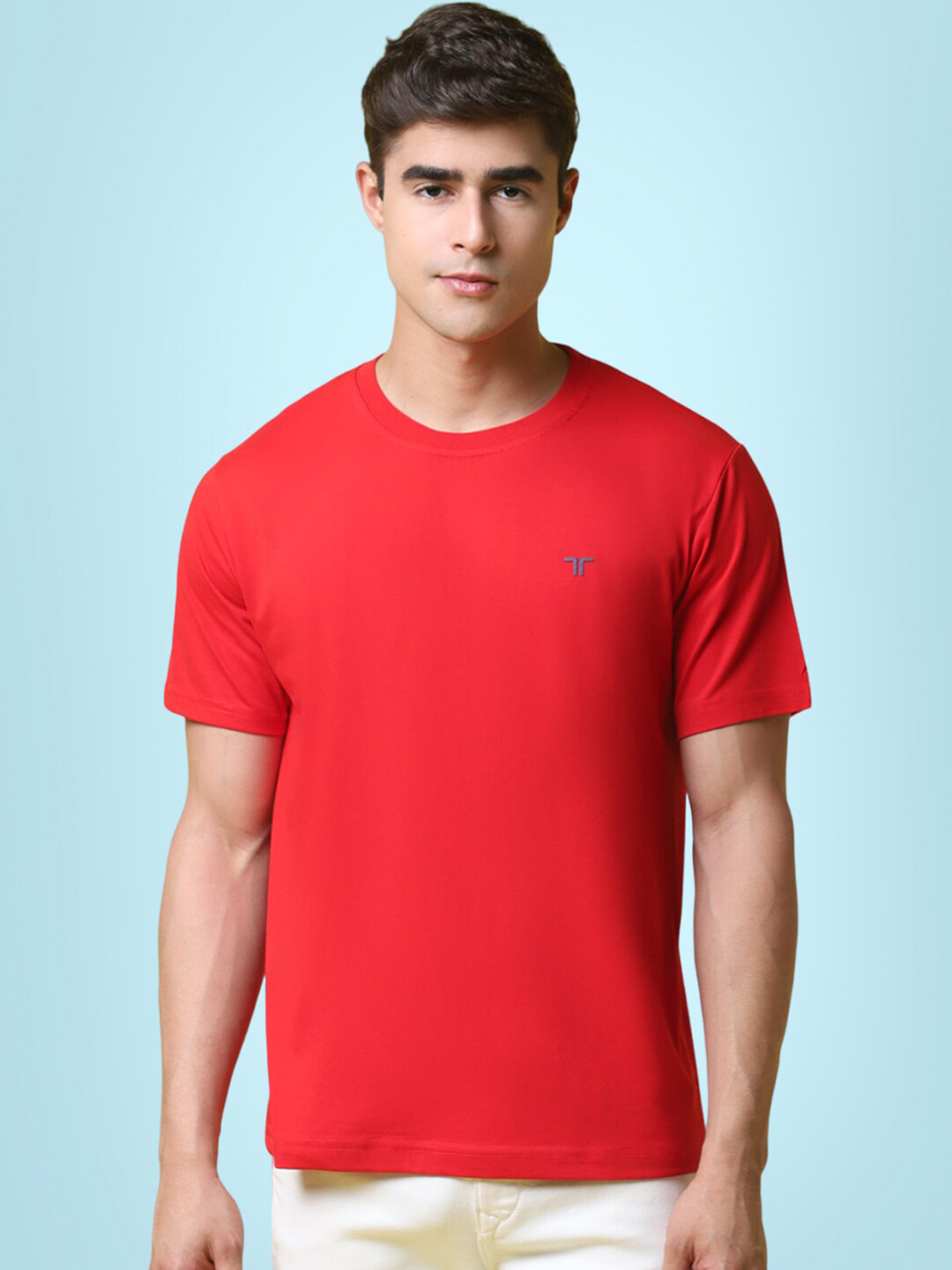 

7Threads Round Neck Pure Cotton T-shirt, Red
