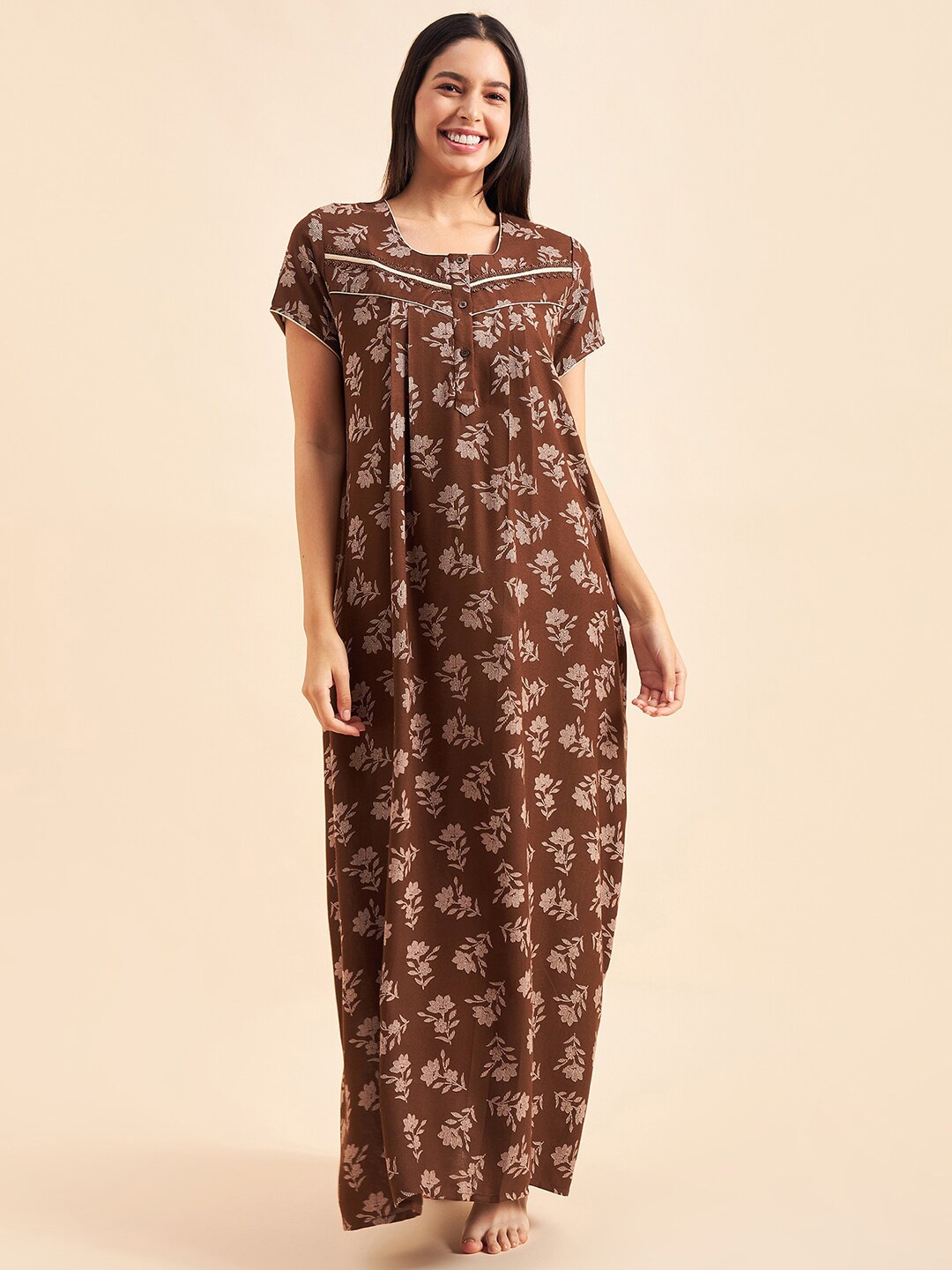 

Sweet Dreams Printed Maxi Nightdress, Brown