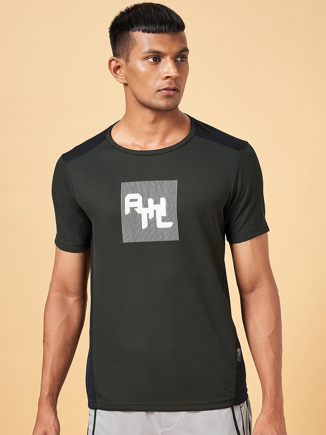 

Ajile by Pantaloons Typography Printed Sports T-shirt, Olive