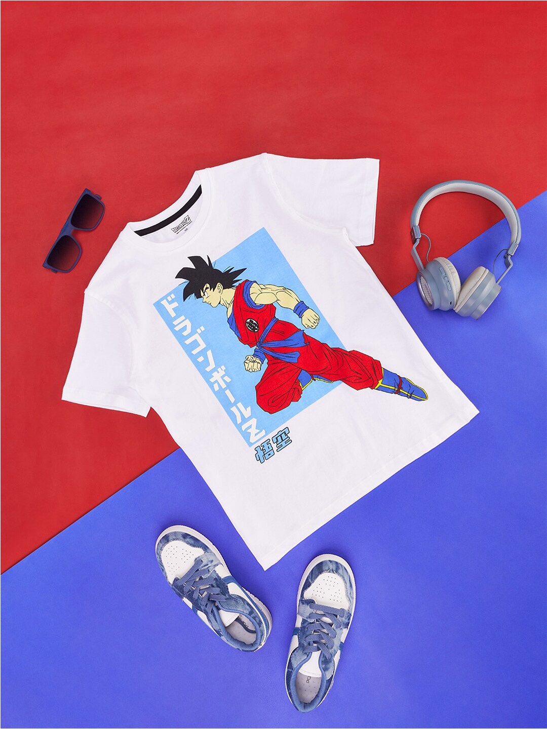 

Pantaloons Junior Boys Dragon Ball Printed Cotton T-shirt, White