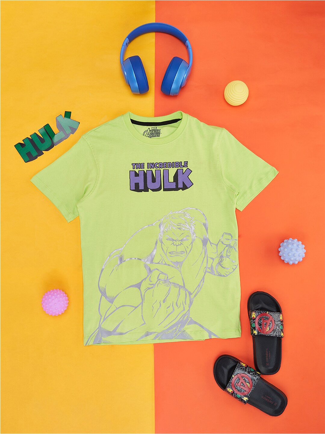 

Pantaloons Junior Boys Hulk Printed Cotton T-shirt, Green