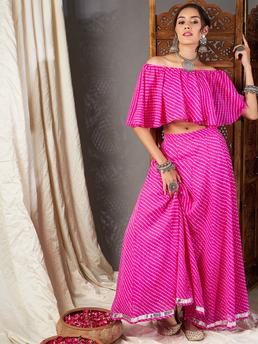 

Shae by SASSAFRAS Printed Ready to Wear Lehenga & Choli, Pink