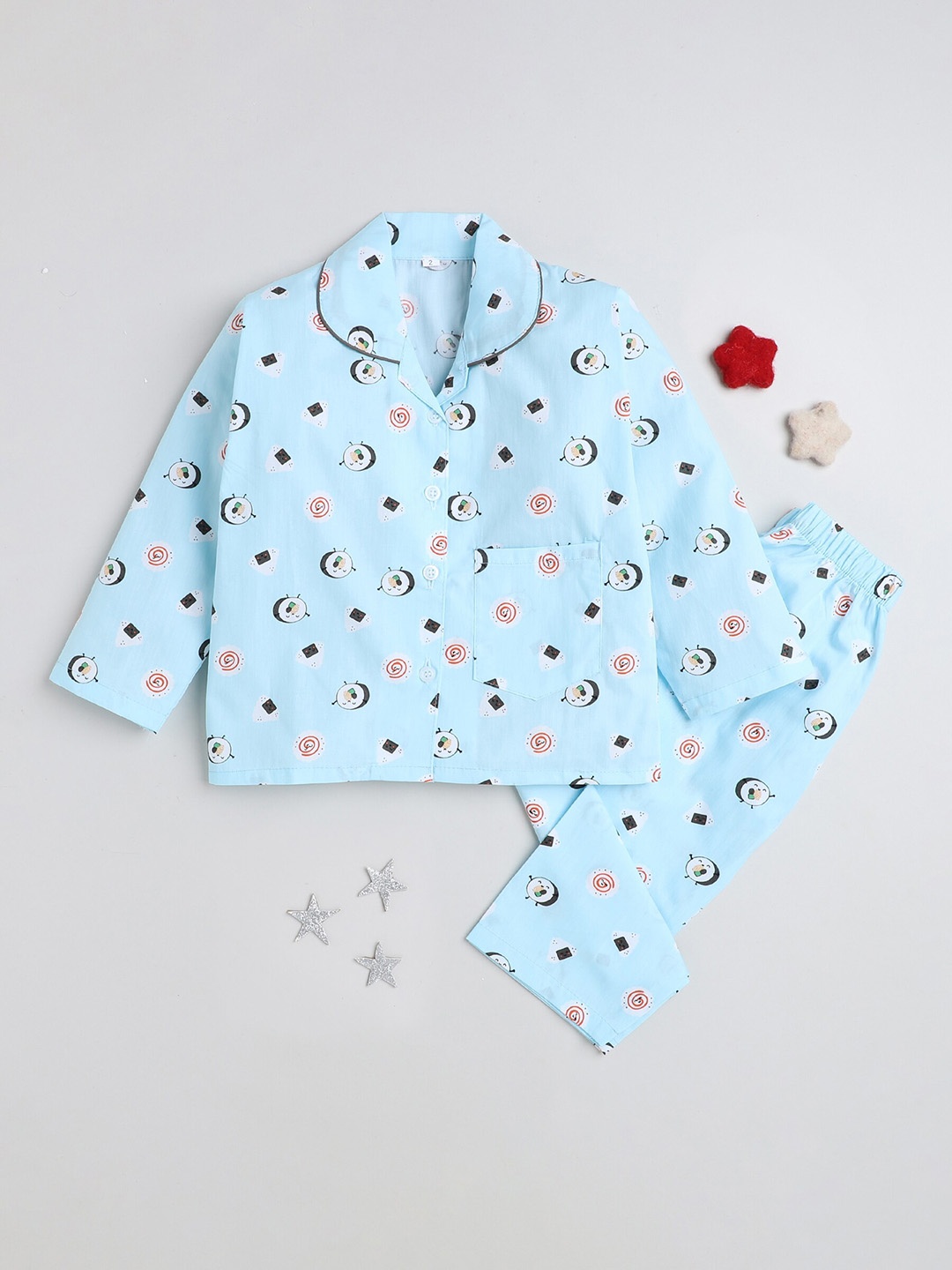 

The Magic Wand Kids Pure Cotton Night Suit, Blue
