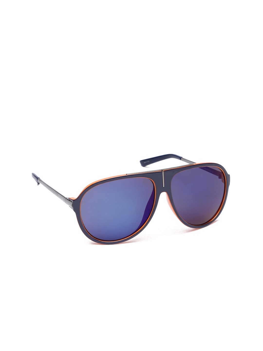 

Kenneth Cole Men Mirrored Oval Sunglasses KC1239 62 92C, Blue