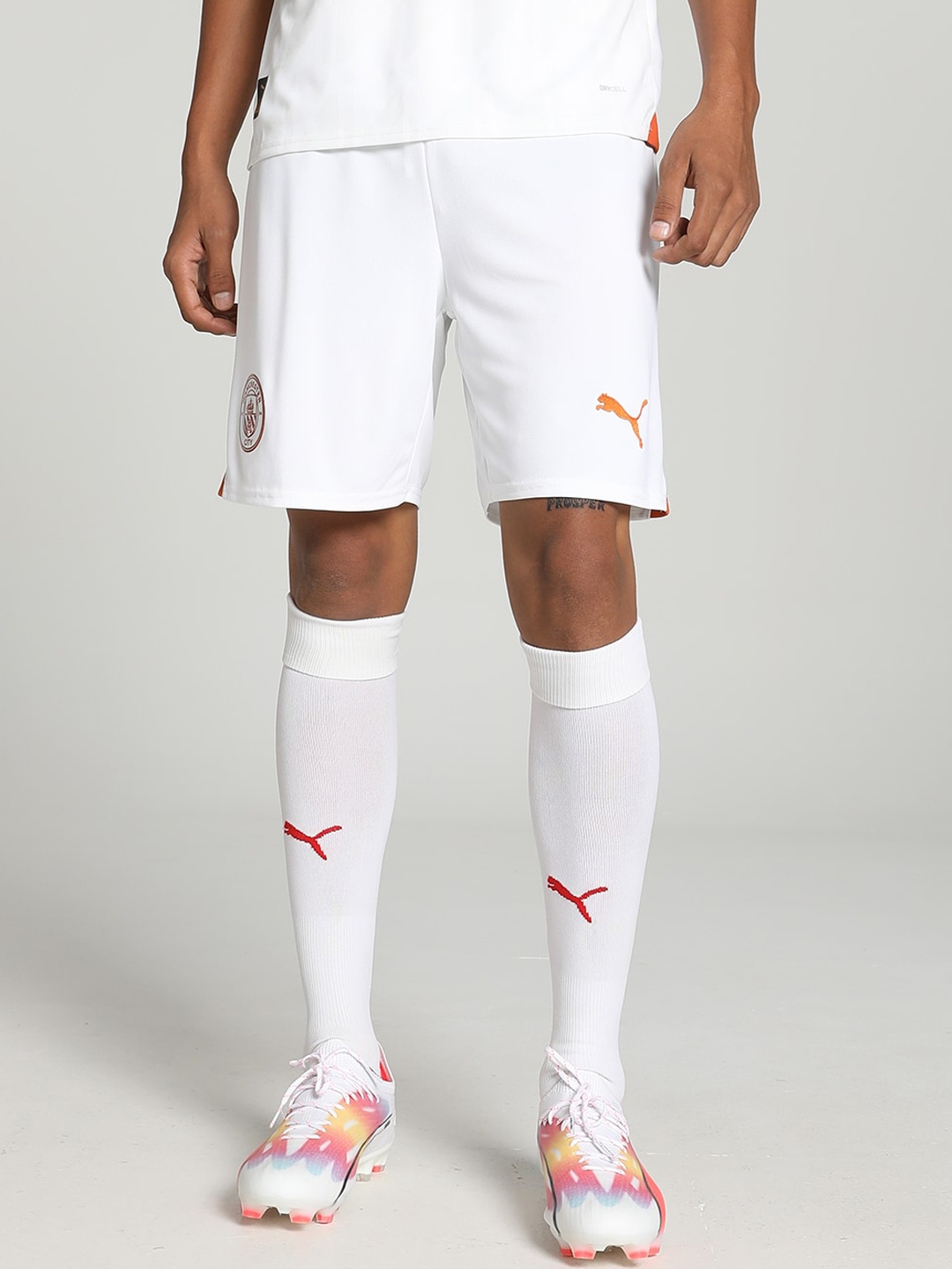 

Puma Brand Logo Printed Manchester City Football Sports Shorts, White