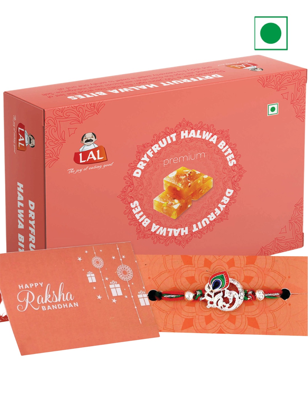 

LAL Dry Fruit Halwa Bites With Rakhi-400 gms, Silver