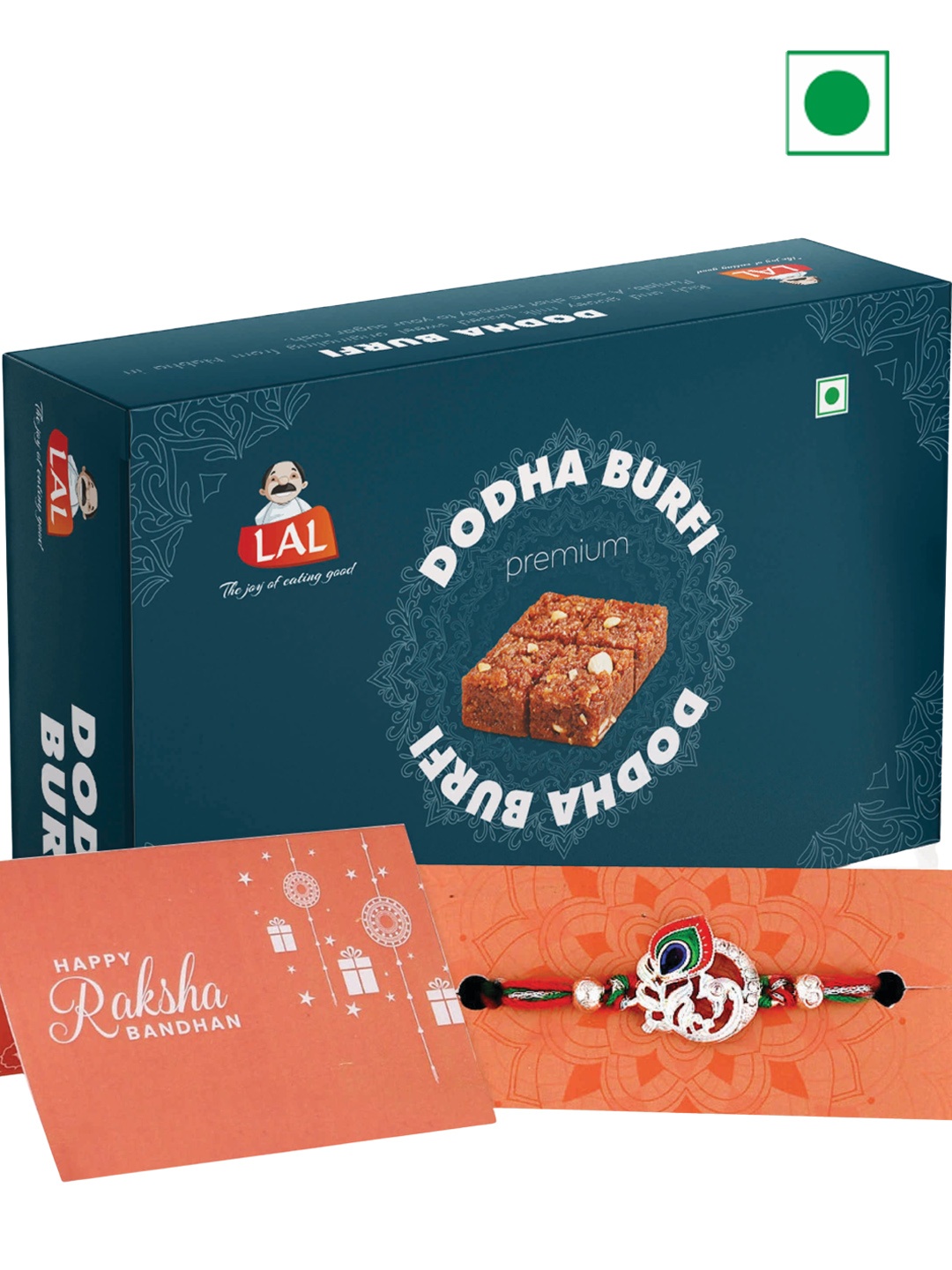 

LAL Dodha Burfi With Rakhi-400gms, Silver