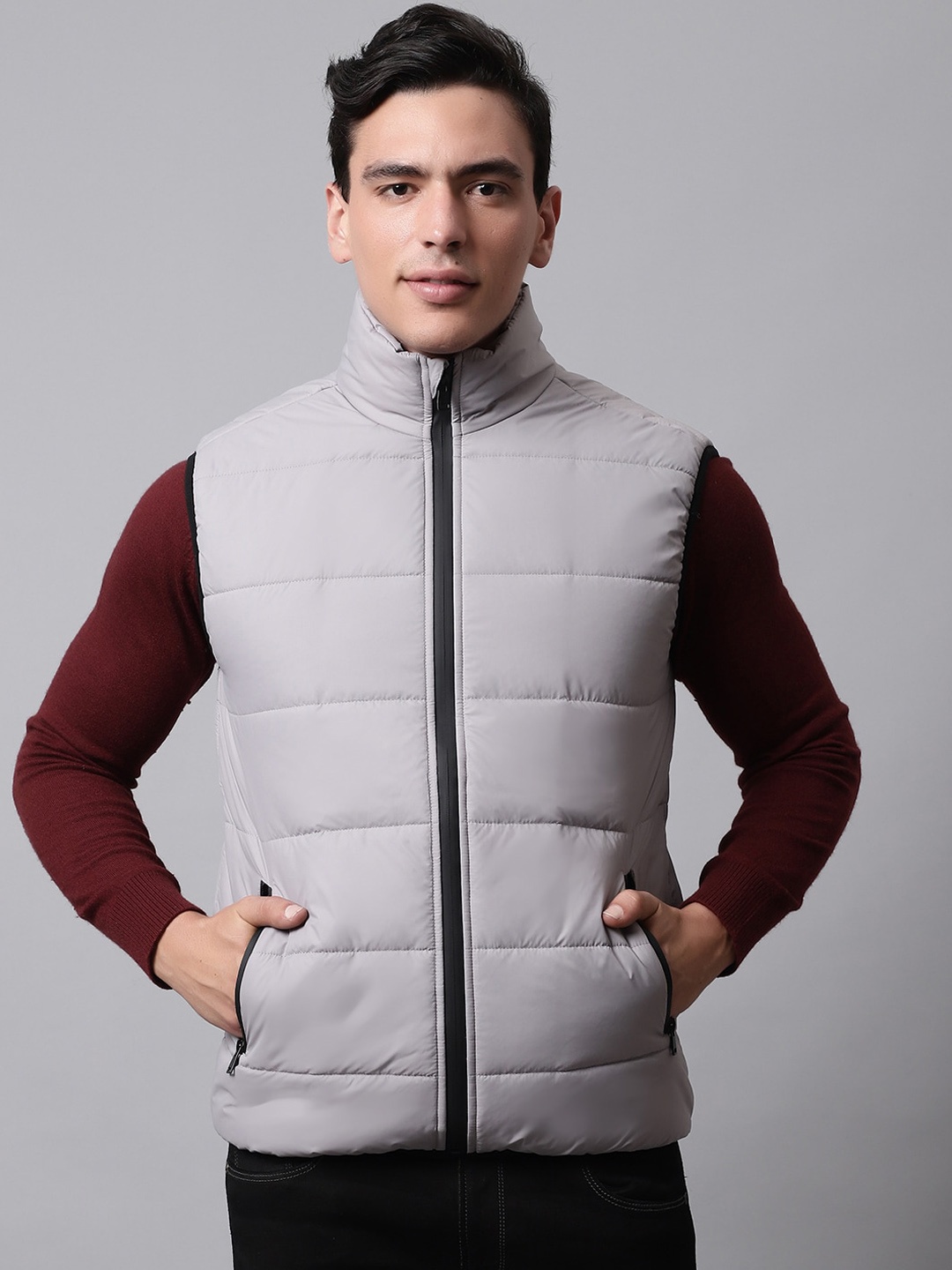 

HOUSE OF VEDAS Men Lightweight Outdoor Quilted Jacket, Grey
