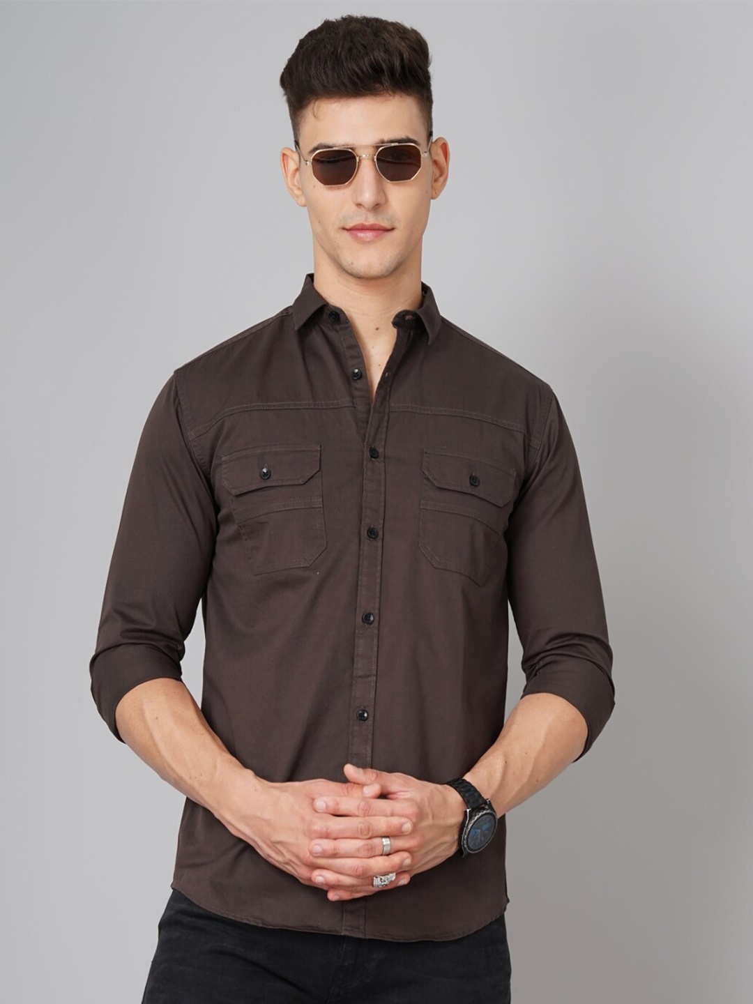 

PAUL STREET Standard Slim Fit Cotton Casual Shirt, Grey
