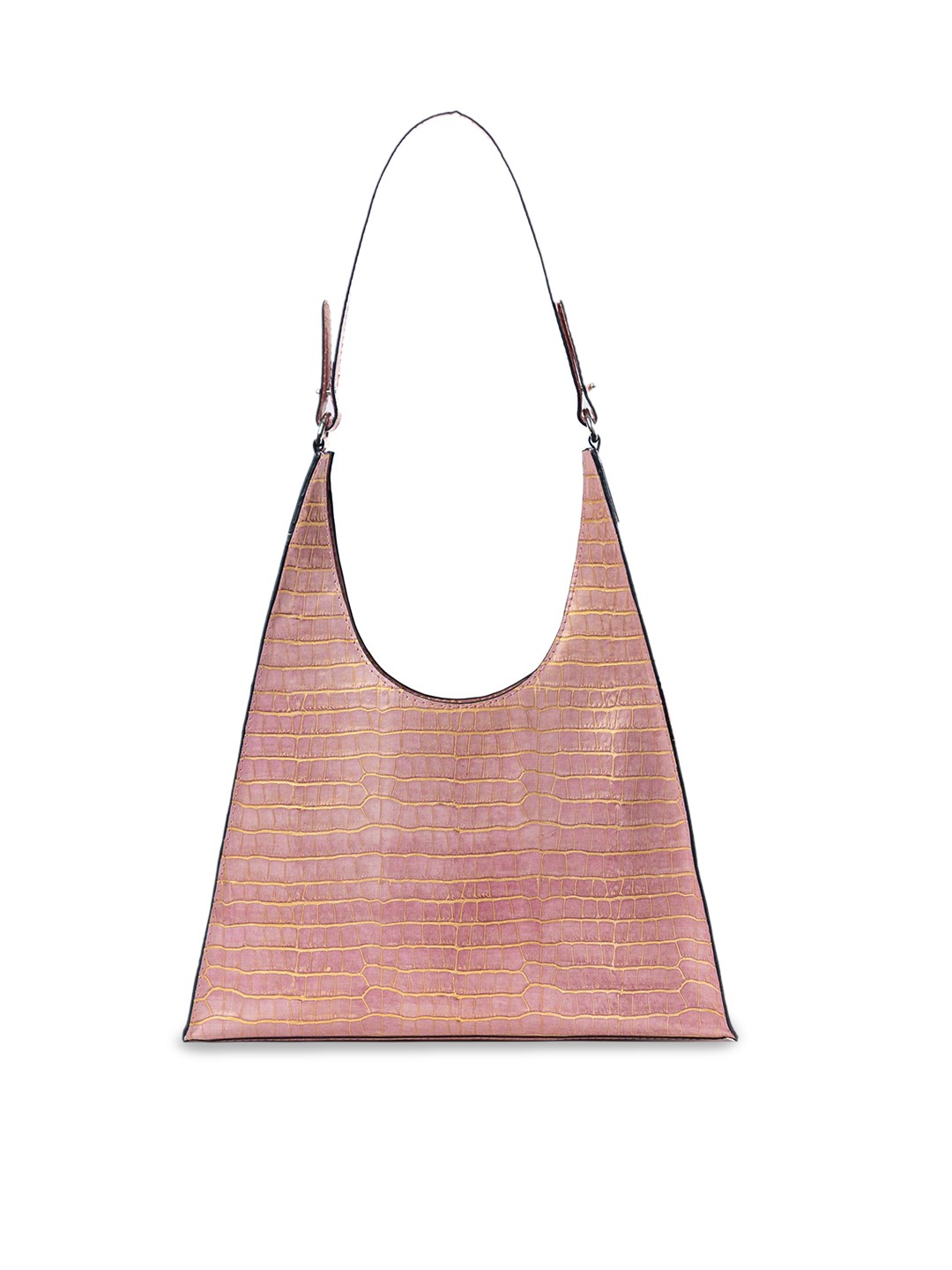 

Mistry Animal Textured Leather Structured Shoulder Bag, Pink